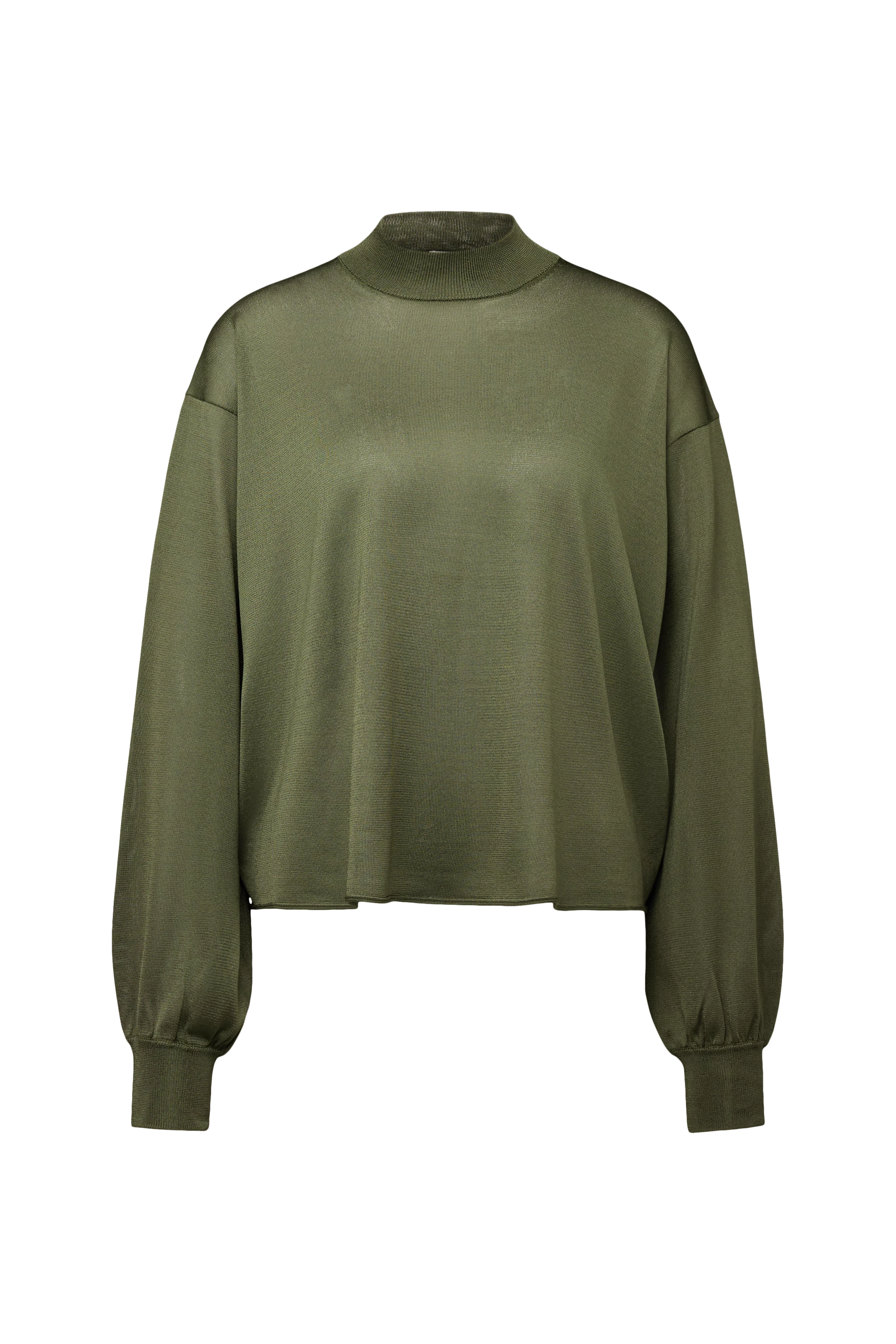 RANYA - Oversized turtleneck sweater in pure acetate - women - green - Freisteller Frontansicht