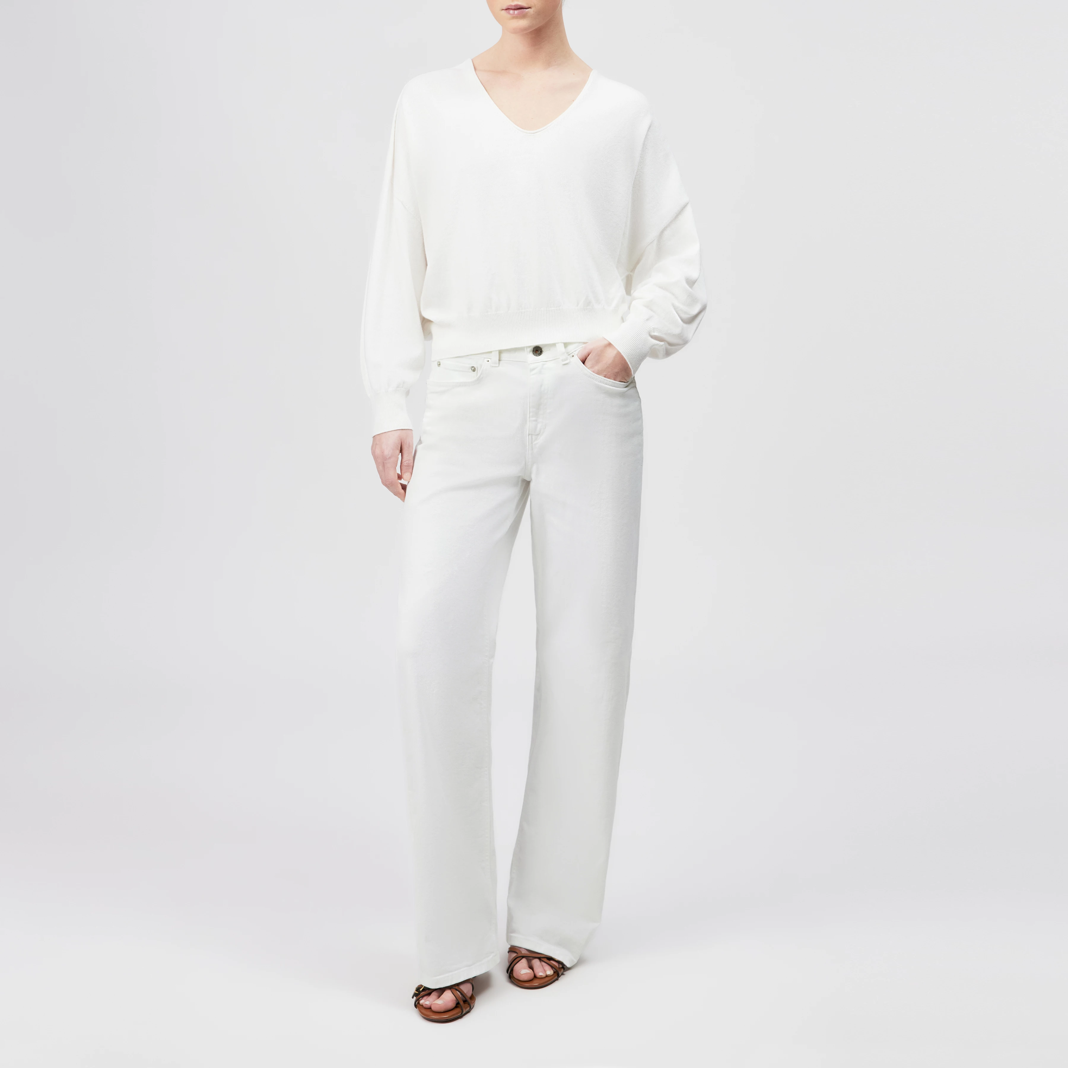 Women knit sweater RISORY in off white from DRYKORN
