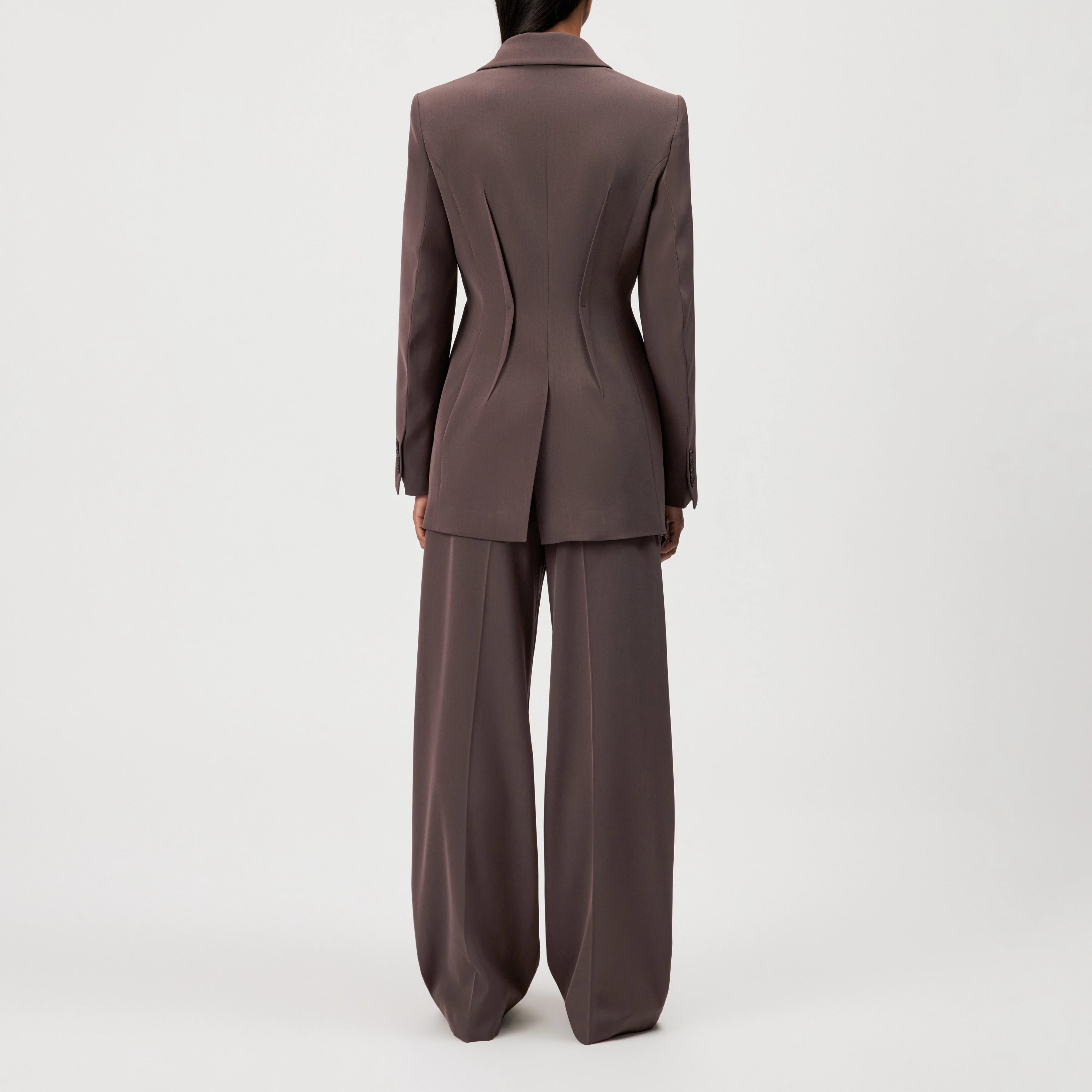 BROCKLEY - Blazer ajusté à un bouton en techno-twill - women - marron - Rückansicht
