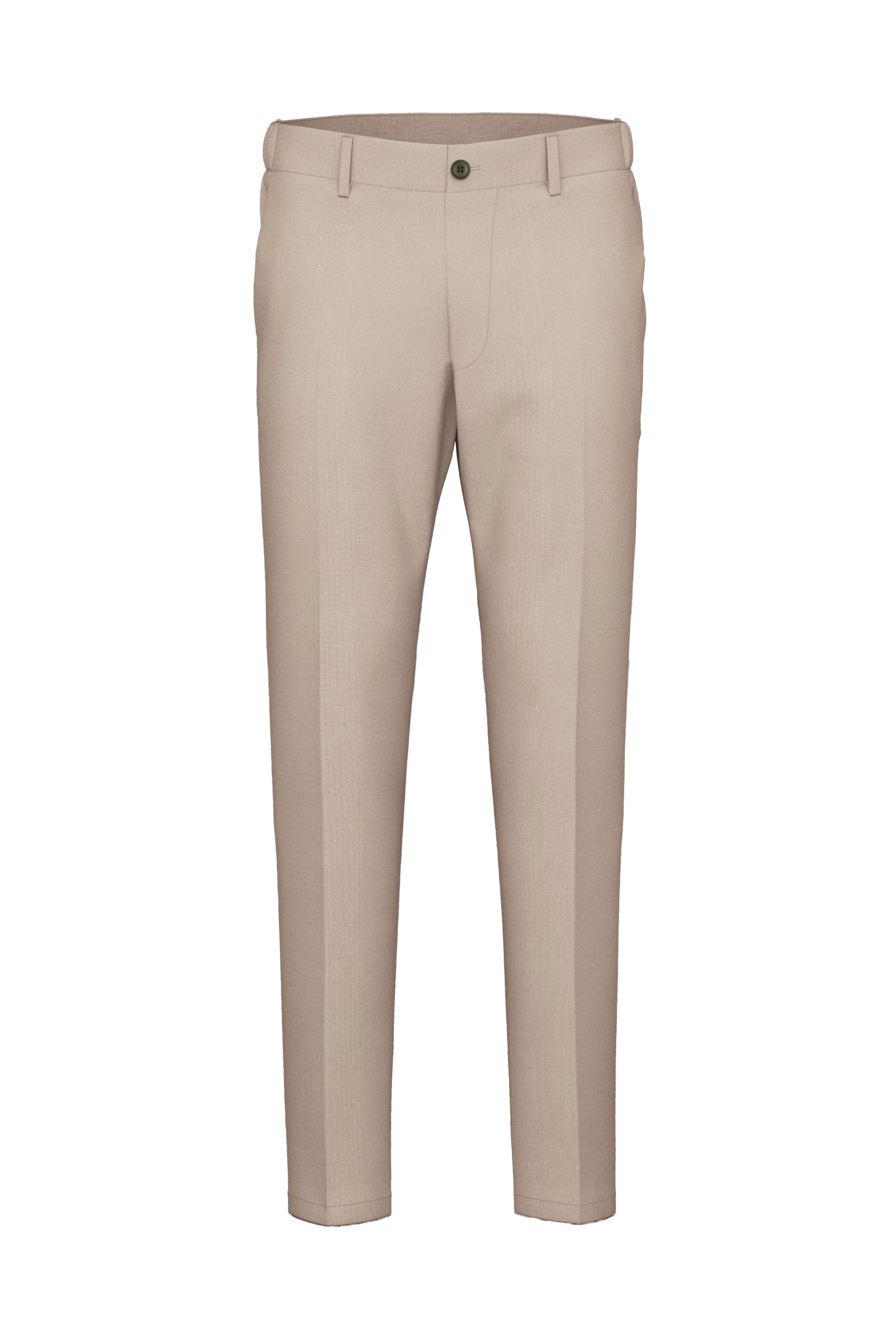 AJEND - Ready-made trousers in cotton gabardine - men - beige - Freisteller Frontansicht