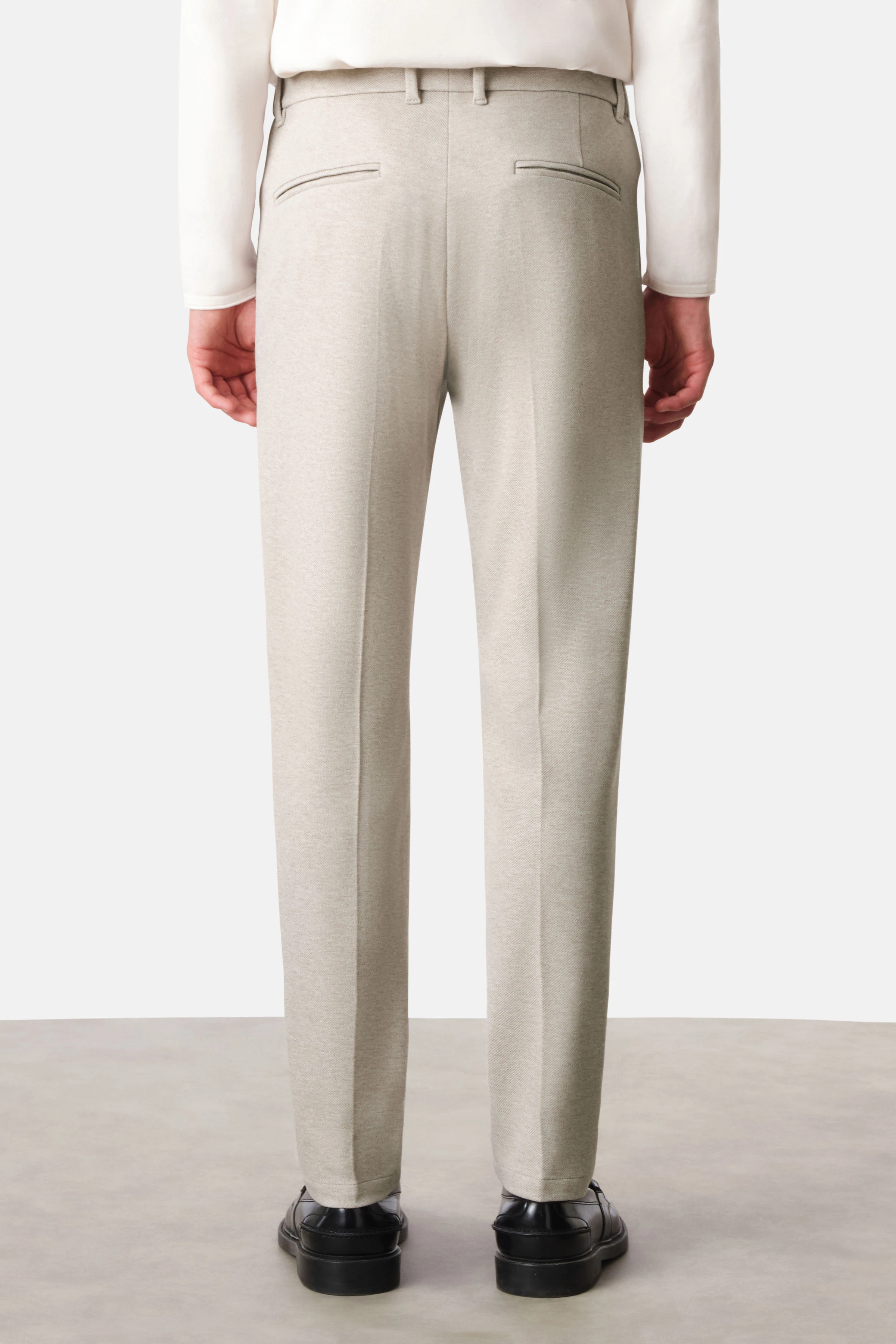 AJEND - Kant-en-klare pantalon in jersey - heren - beige - Rückansicht