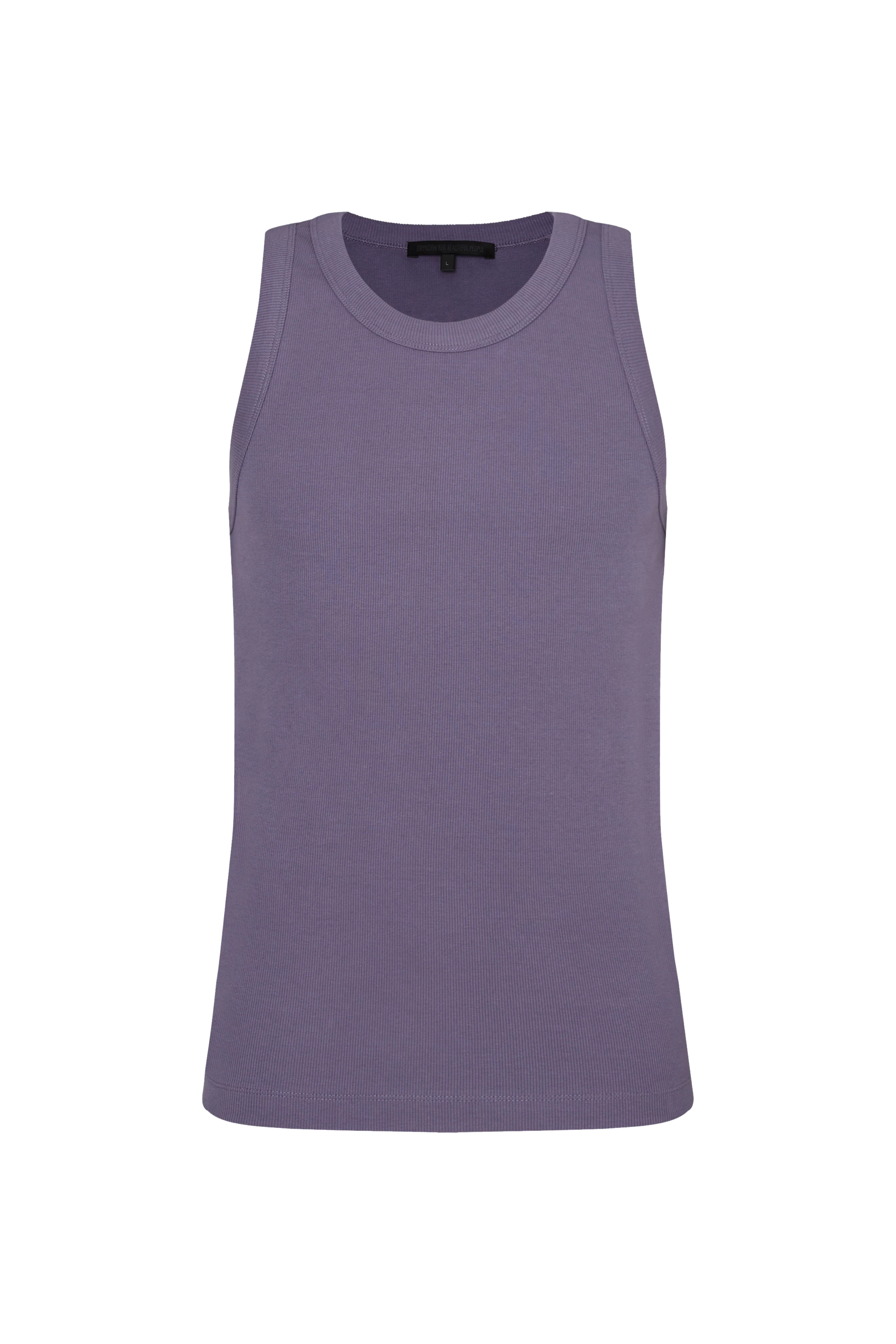 NATHAN - Body-hugging ribbed tank top in cotton - men - purple - Freisteller Frontansicht