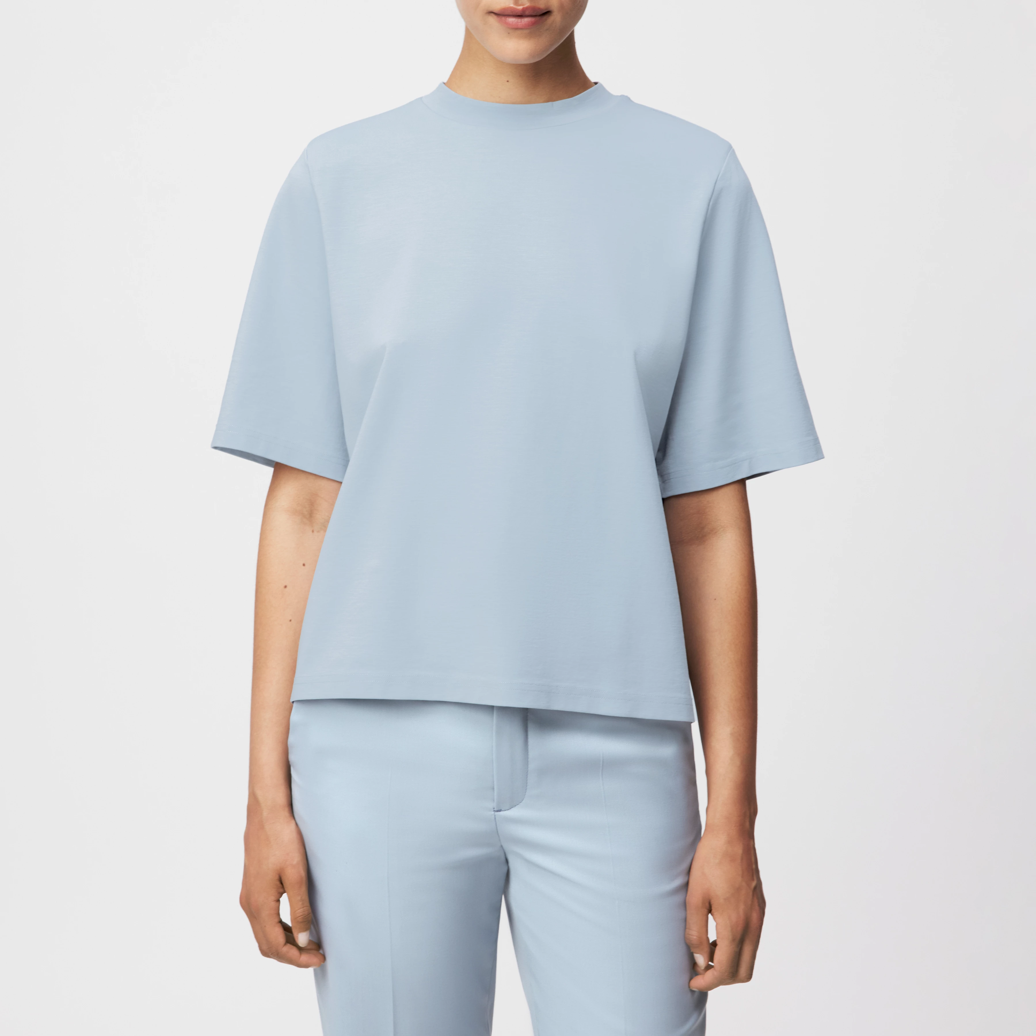 TADURA - T-Shirt in Lyocell-Mix - Damen - blau - Frontansicht