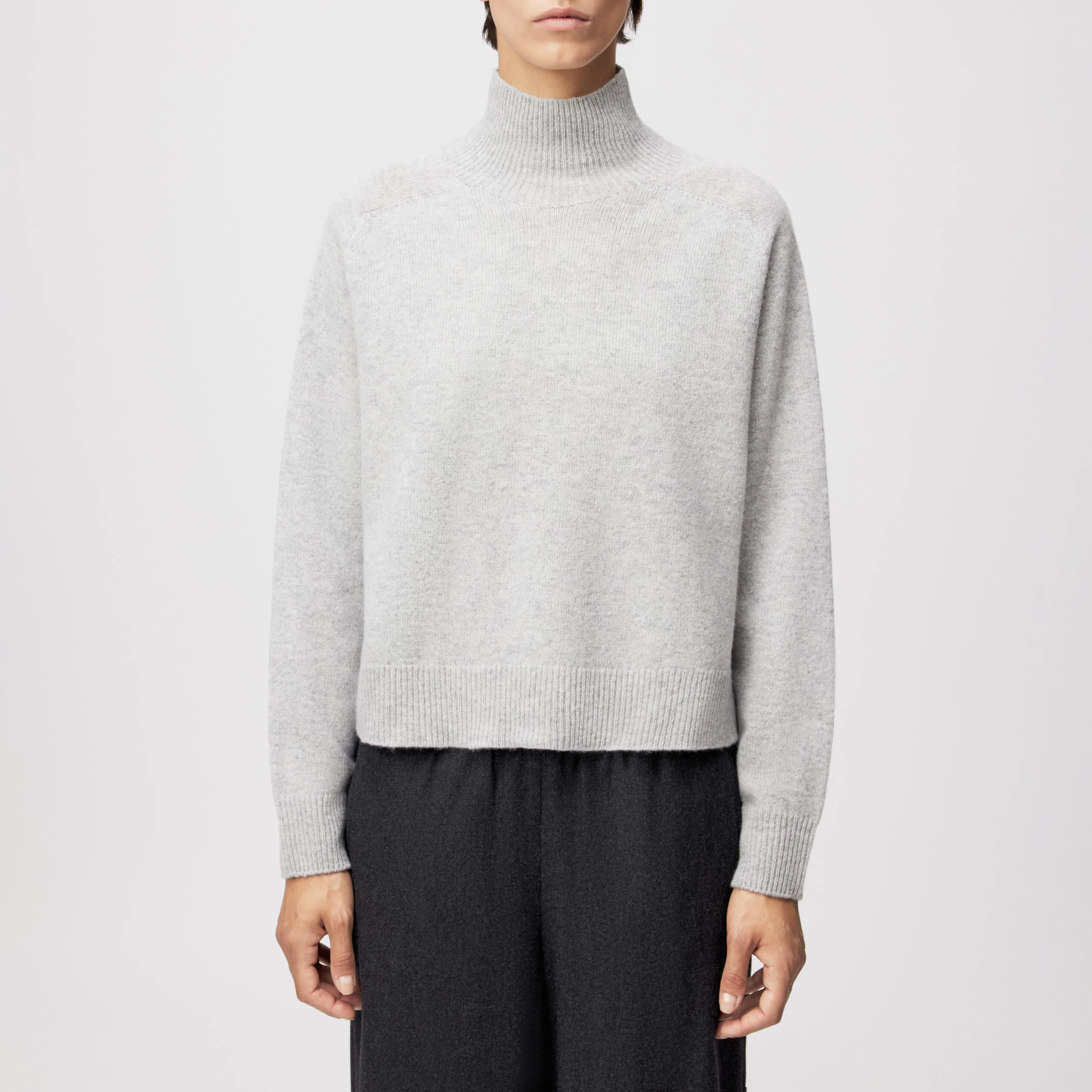 LYZIMA - Turtleneck jumper in virgin wool - women - grey - Frontansicht