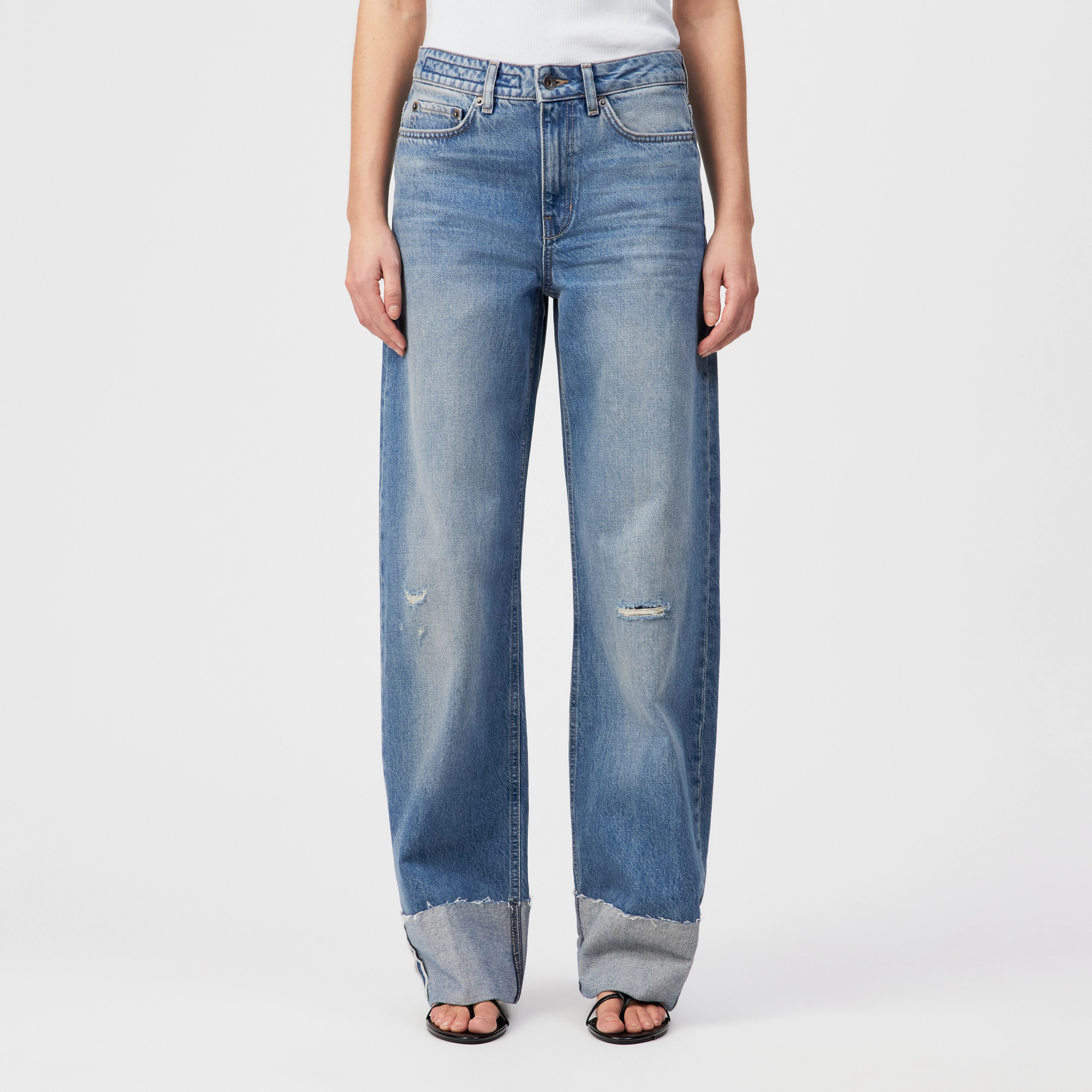 MEDLEY_2 - Mid-rise jeans in pure cotton - women - blue - Frontansicht