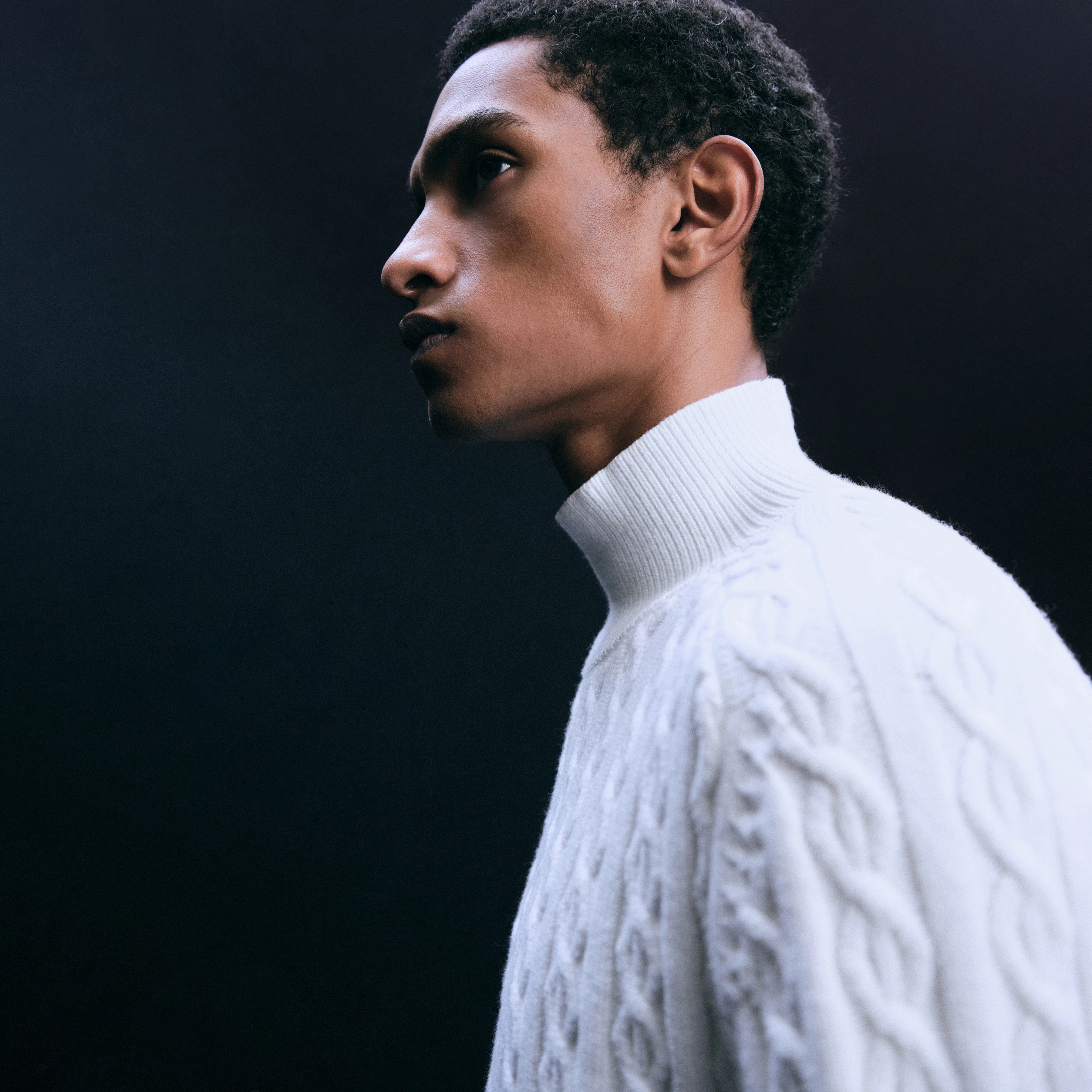 EDDARD - Pullover mit Stehkragen in Baumwoll-Mix - Herren - off white