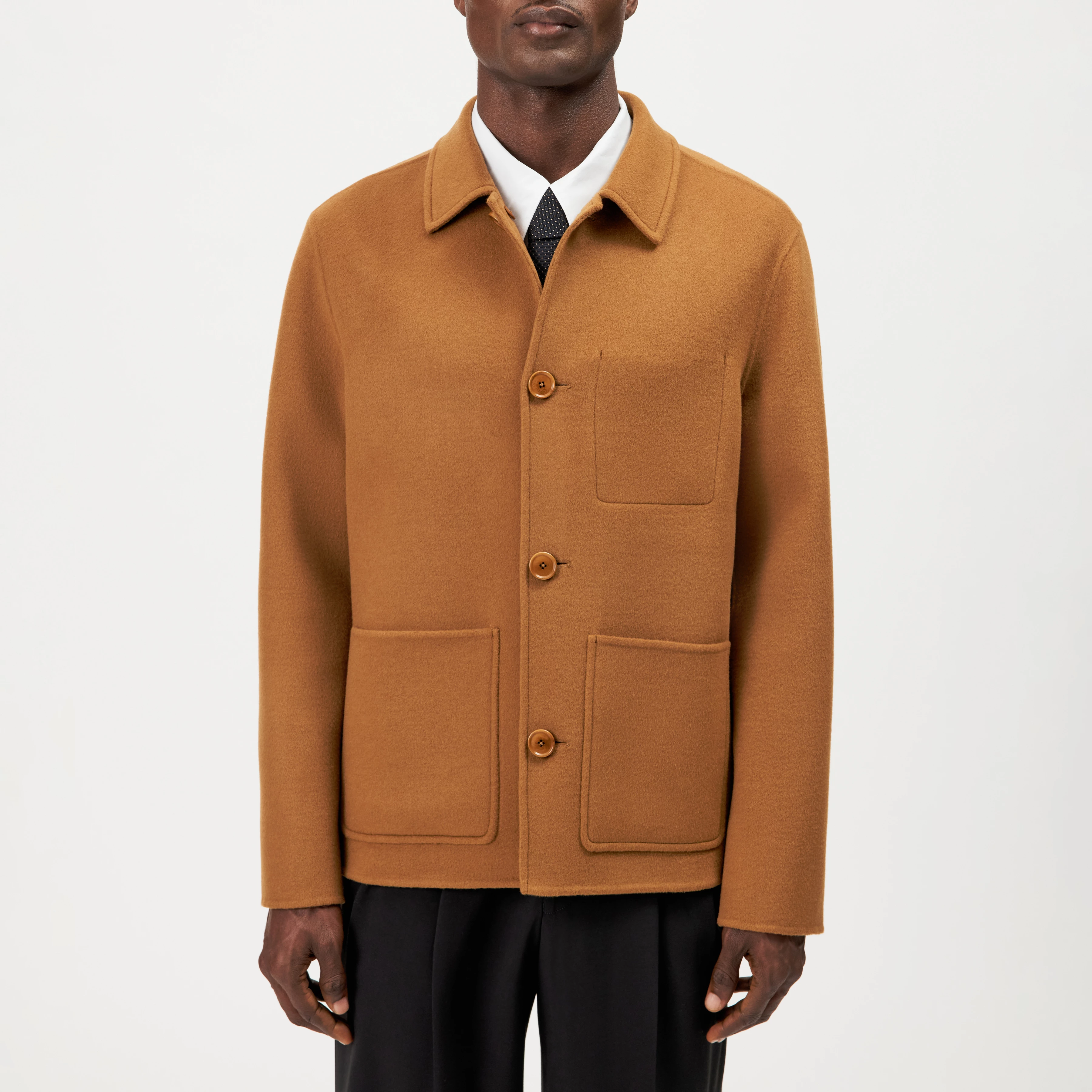 MAKONA - Wool-blend jacket - men - brown - Frontansicht
