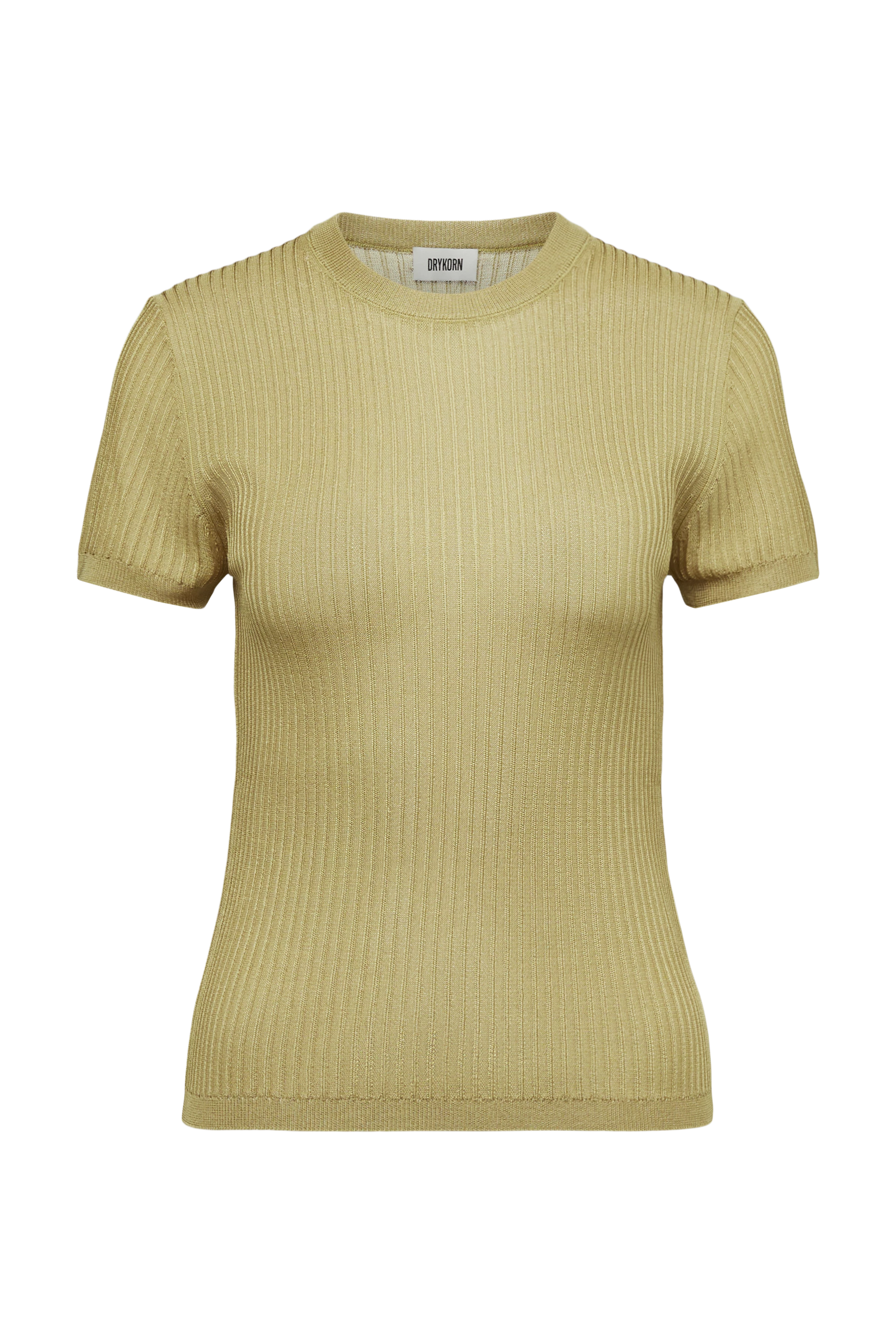 MOGLINI_2 - Crew Neck Knit T-Shirt with Ribbed Texture - women - brown - Freisteller Frontansicht
