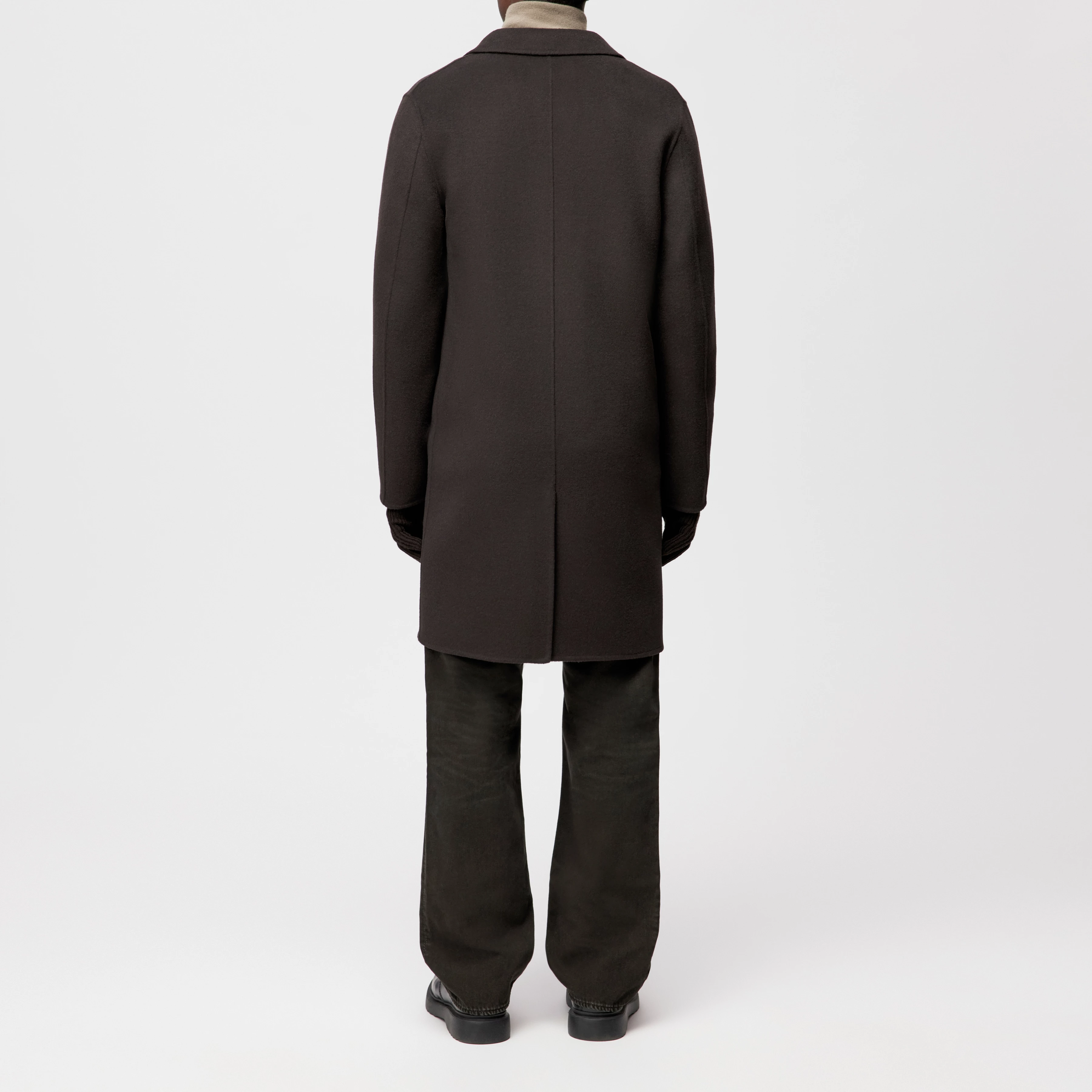 SKOLAN - Klassischer Blazermantel in Woll-Doubleface - Herren - braun - Rückansicht