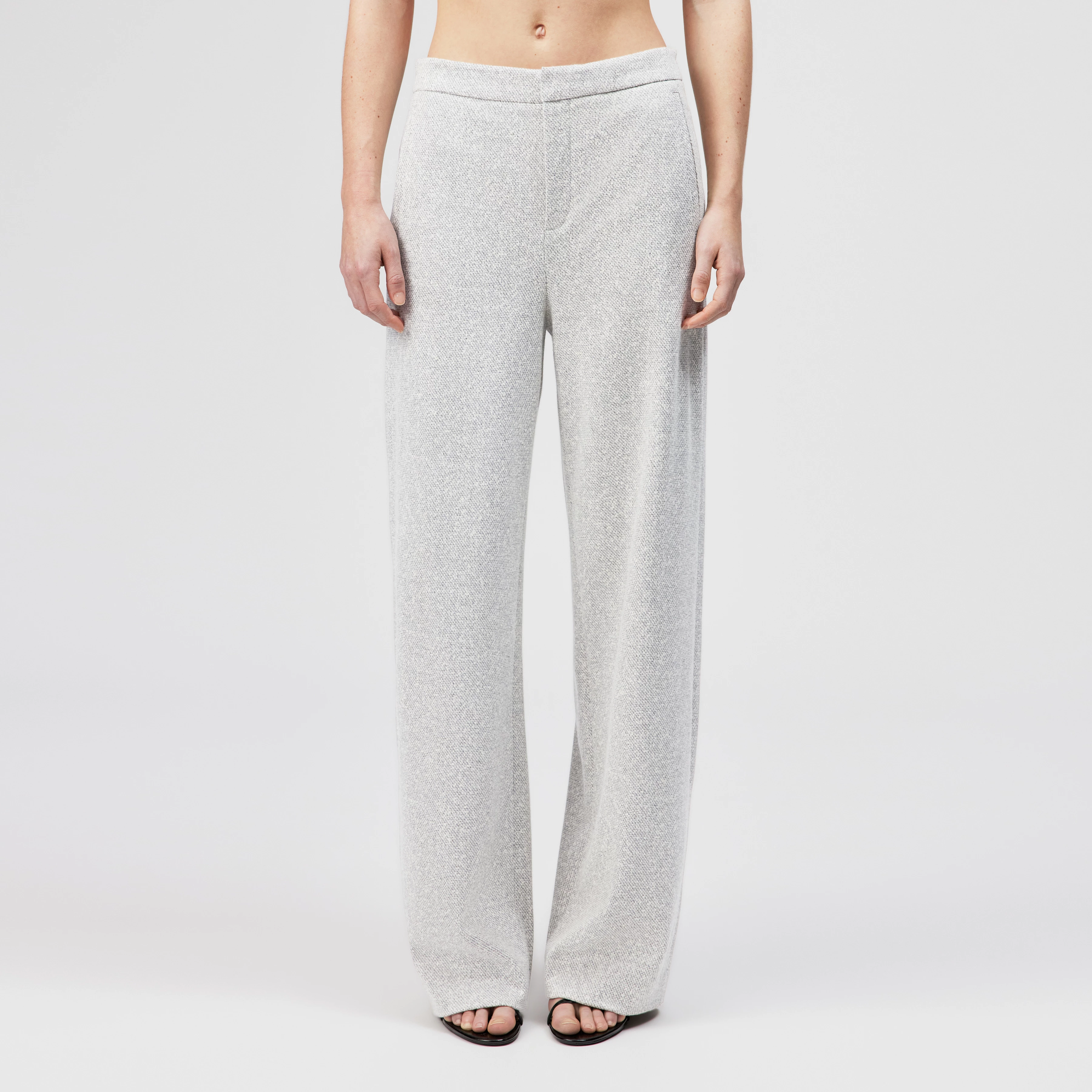 FAE_0 - Hose mit Barrel-Leg in Jersey mit Dessin - Damen - grau - Frontansicht