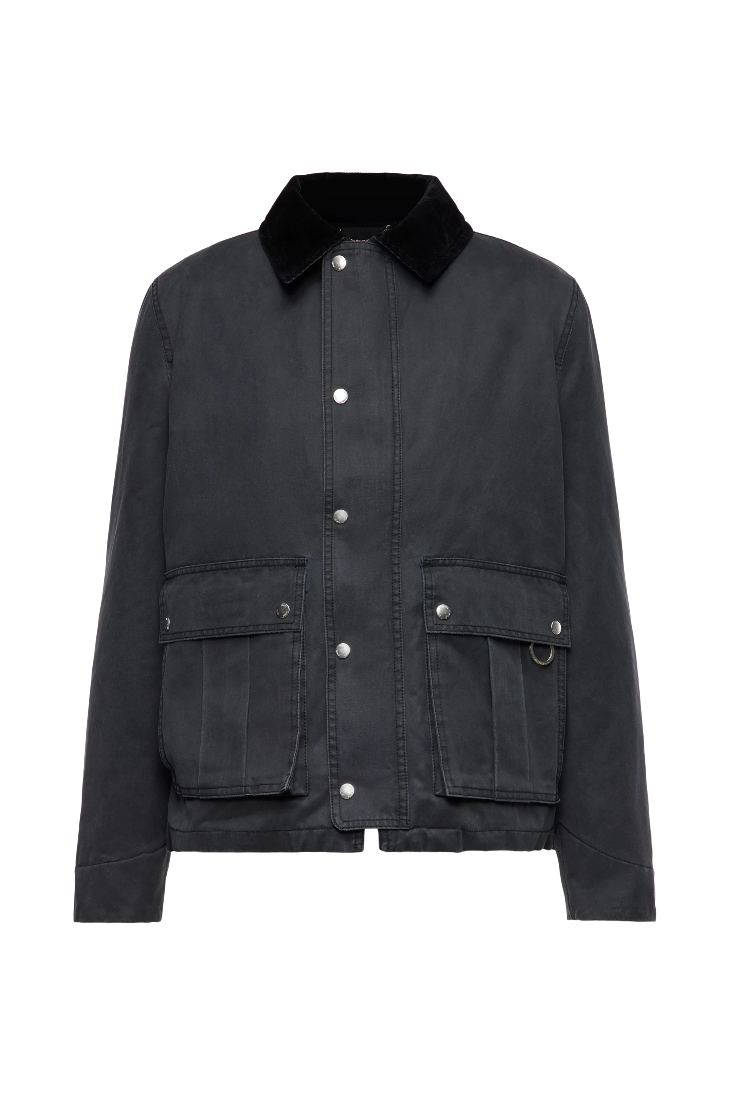 YAKAMO_W - Utility Jacke in gewachstem Baumwoll-Mix - Herren - schwarz - Freisteller Frontansicht