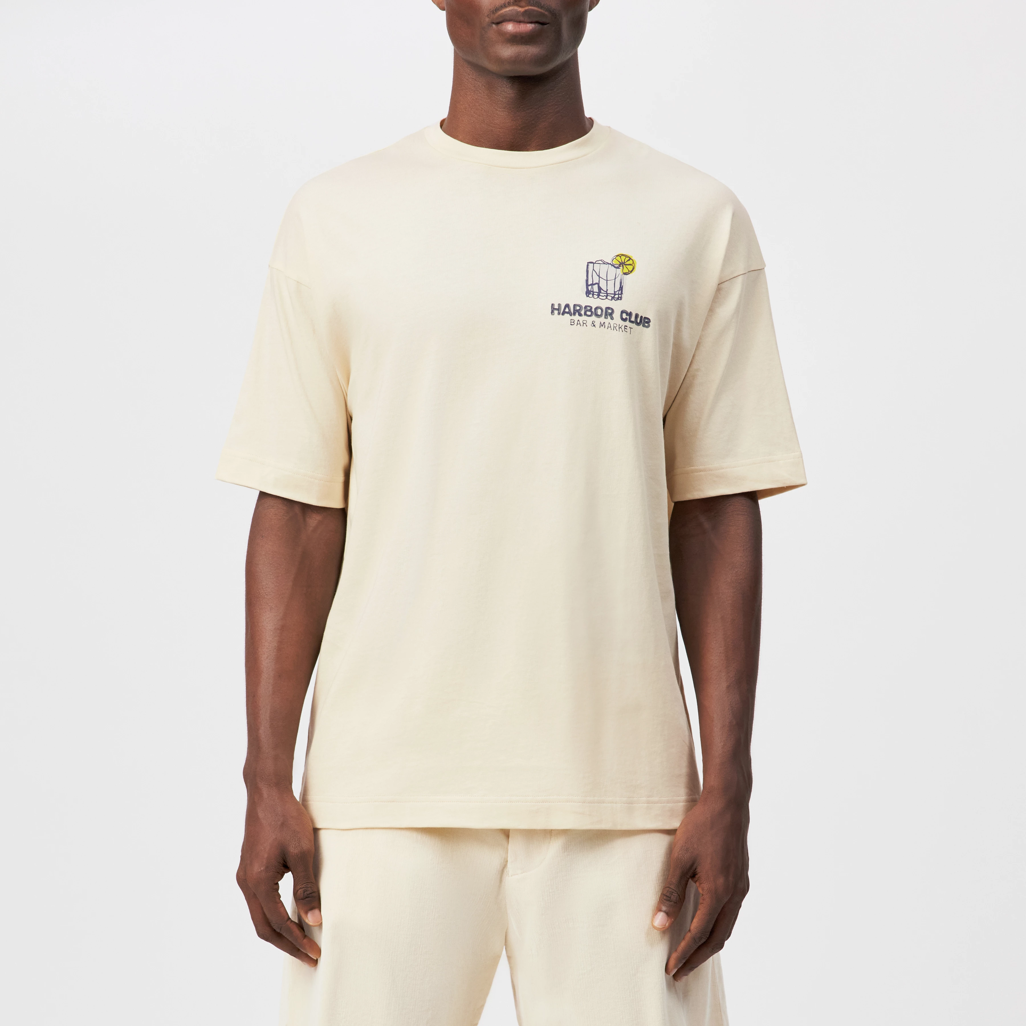 KAYRO_HC - Relaxed Fit T-Shirt in reiner Baumwolle mit Print - Herren - beige - Frontansicht