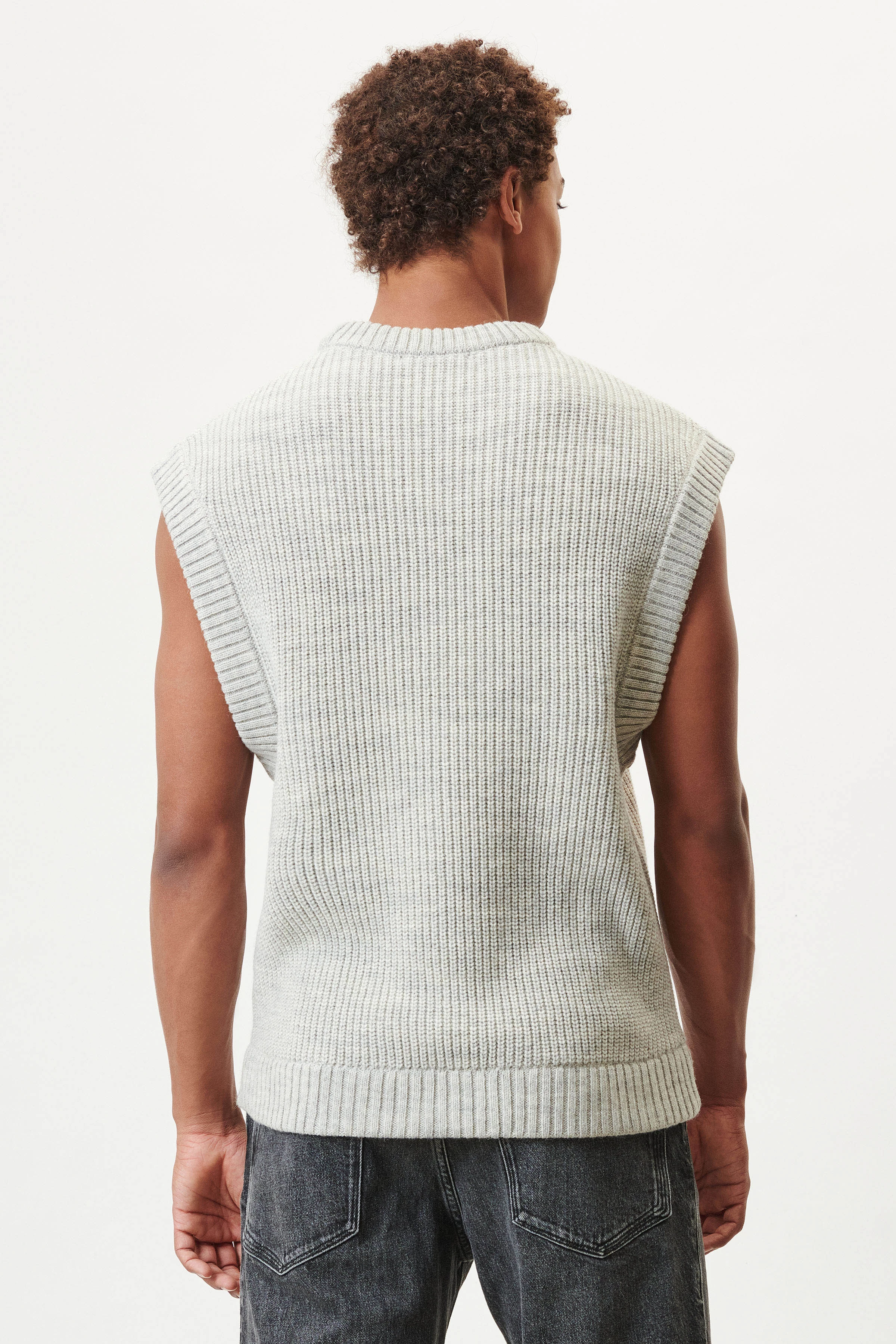 JIMMY - round neck jumper in alpaca-wool mix - men - grey - Rückansicht