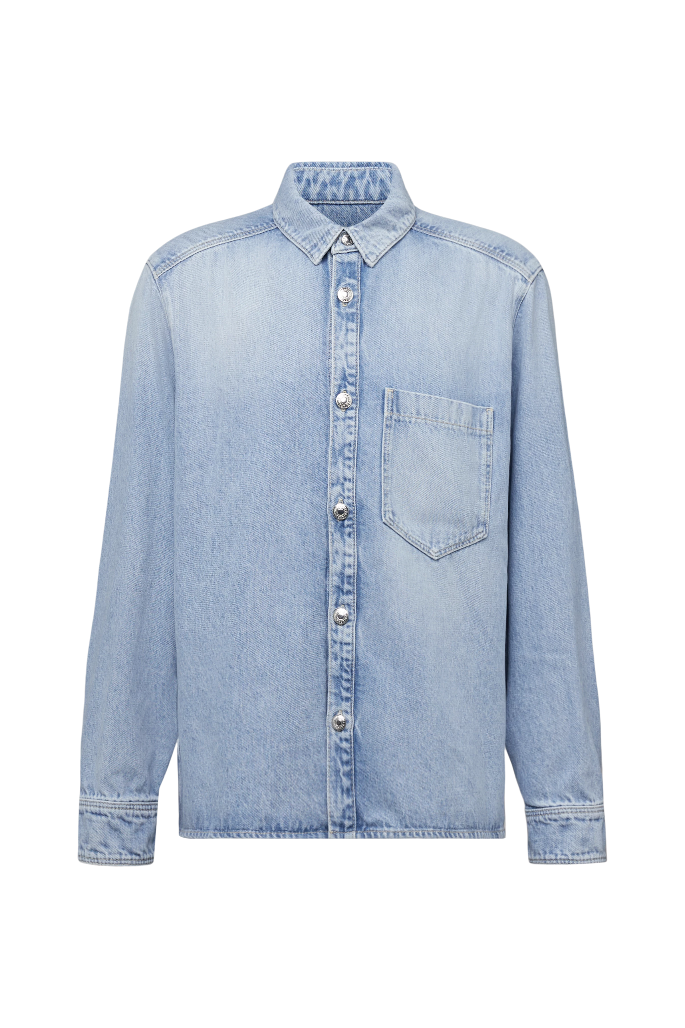 DIEGGO - Denim overshirt with chest pocket - men - blue - Freisteller Frontansicht