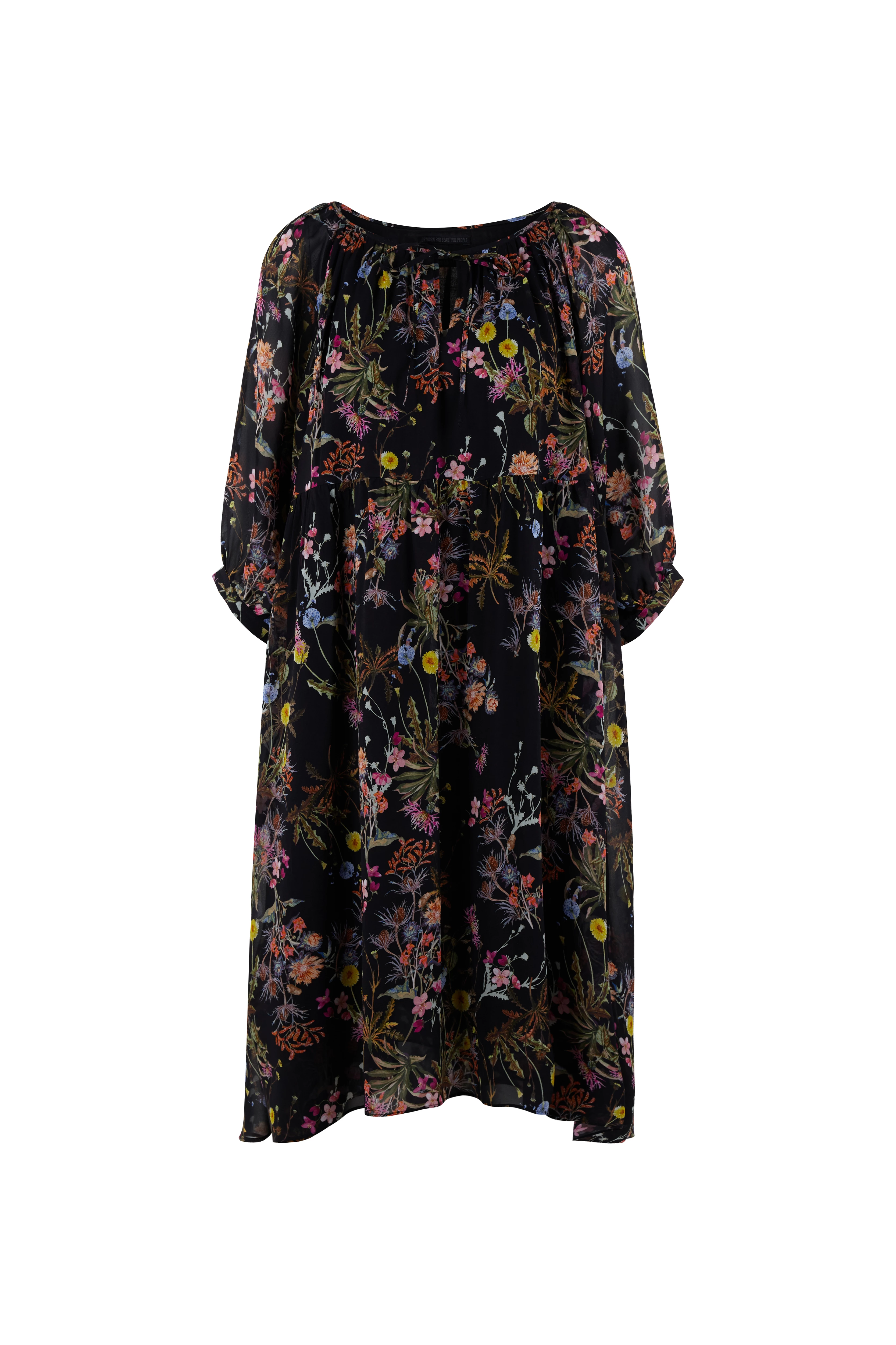 JOYEE - Midi dress with V-neck - women - black - Freisteller Frontansicht