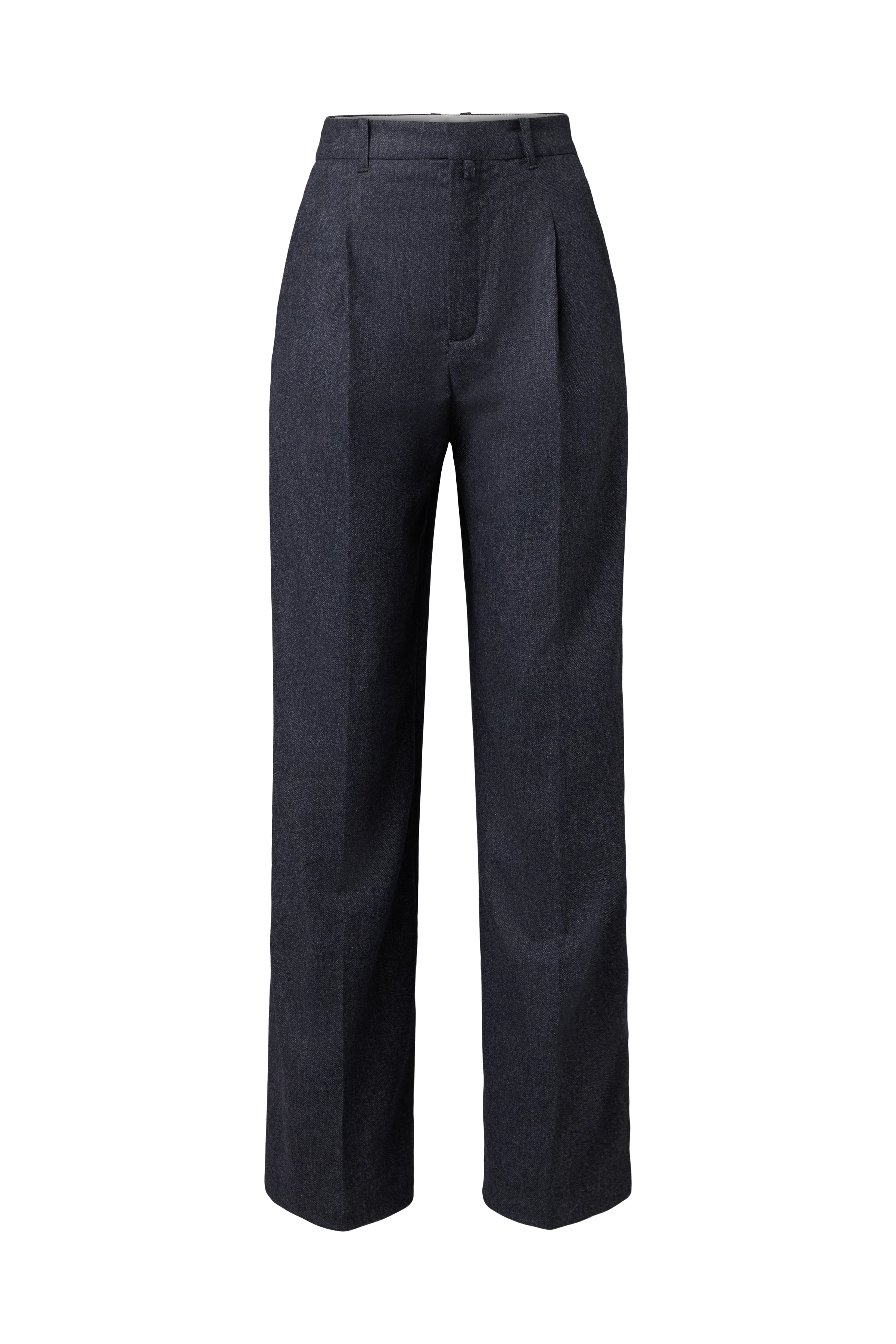 HARDLY - Wide pleat trousers in wool blend - women - grey - Freisteller Frontansicht