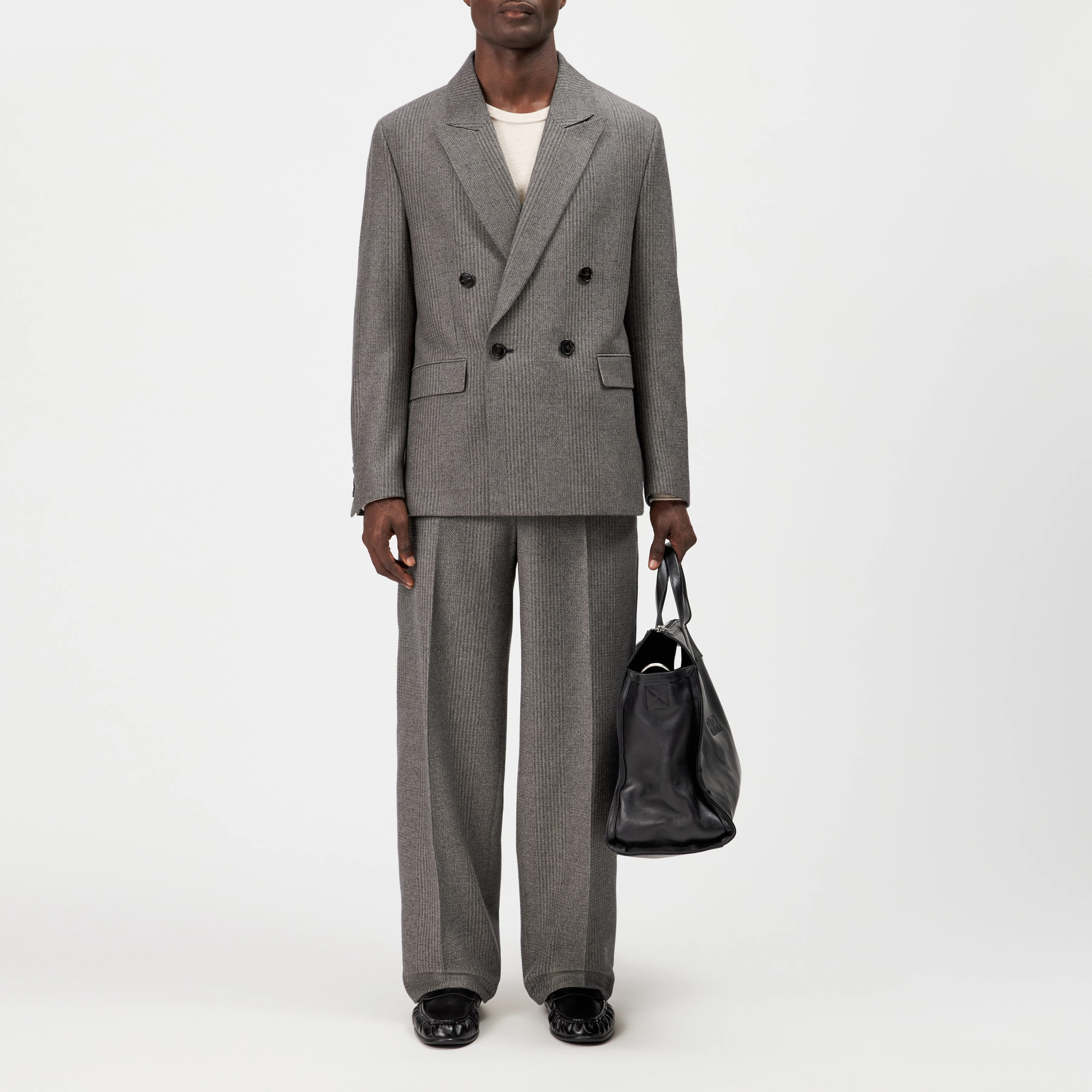 NODACO - Classic trousers in wool blend - men - brown - Ganzkörper-Frontansicht