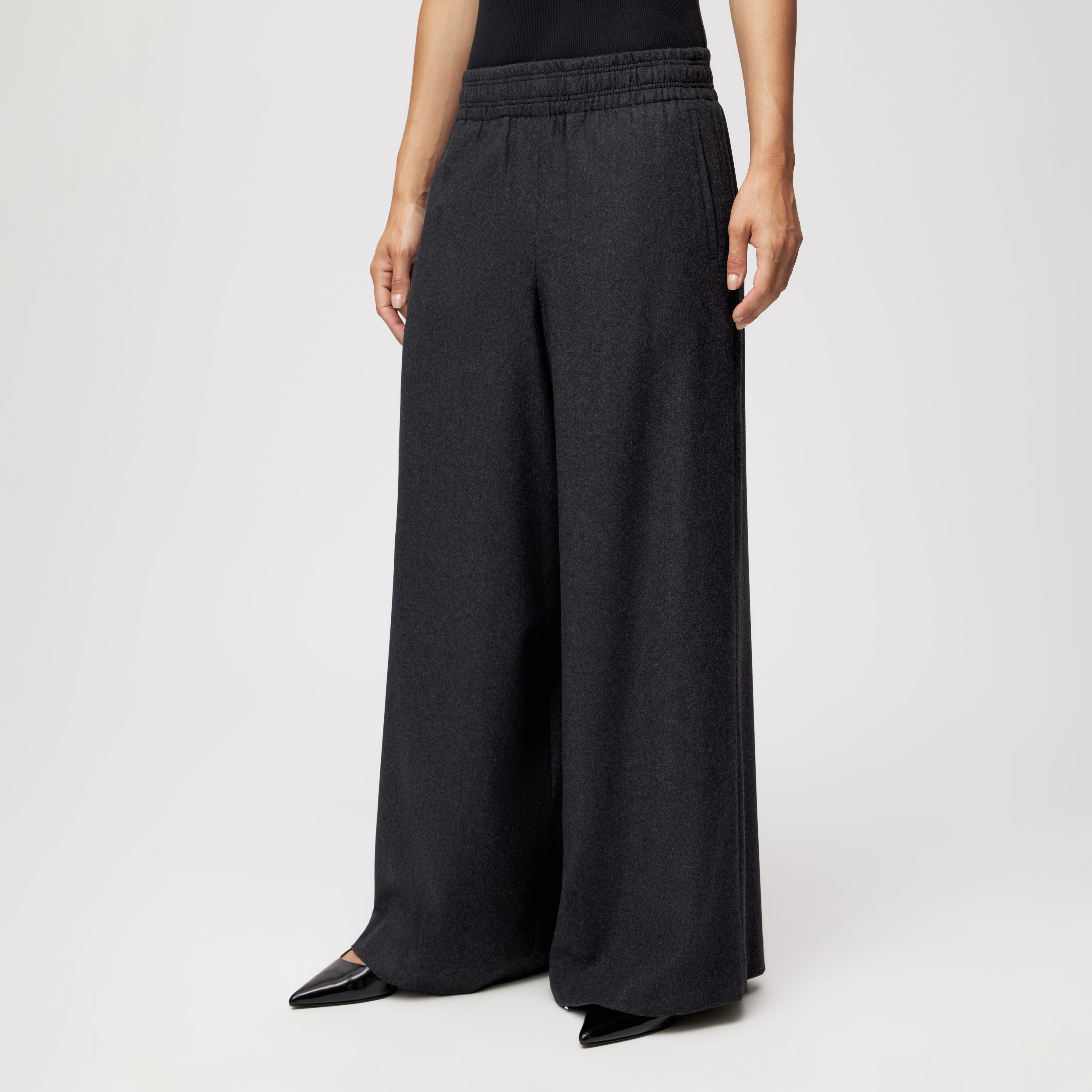 CEILING - Wide trousers in flannel - women - grey - Frontansicht