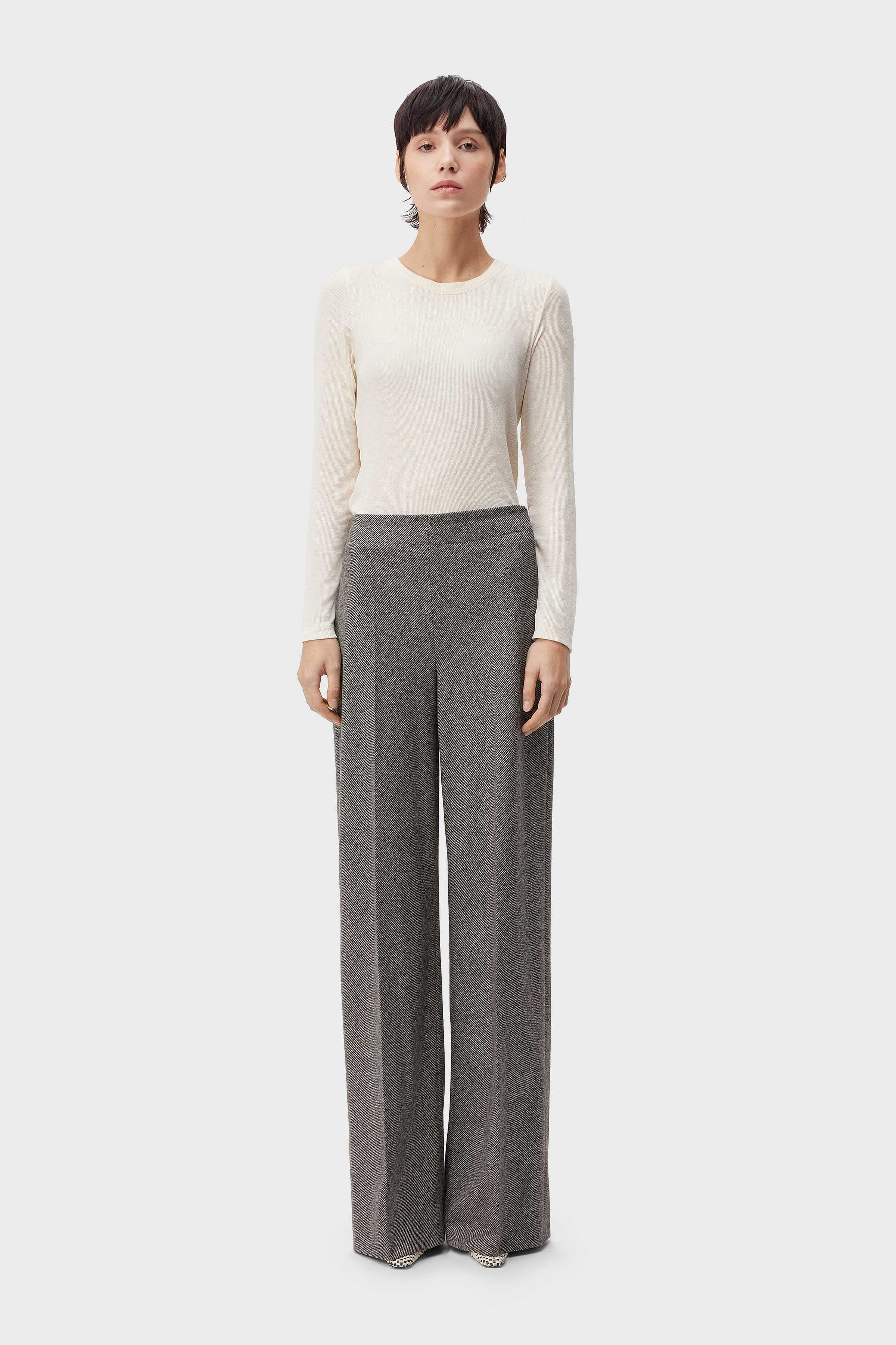 BEFORE - jersey marlene trousers - women - grey - Ganzkörper-Frontansicht