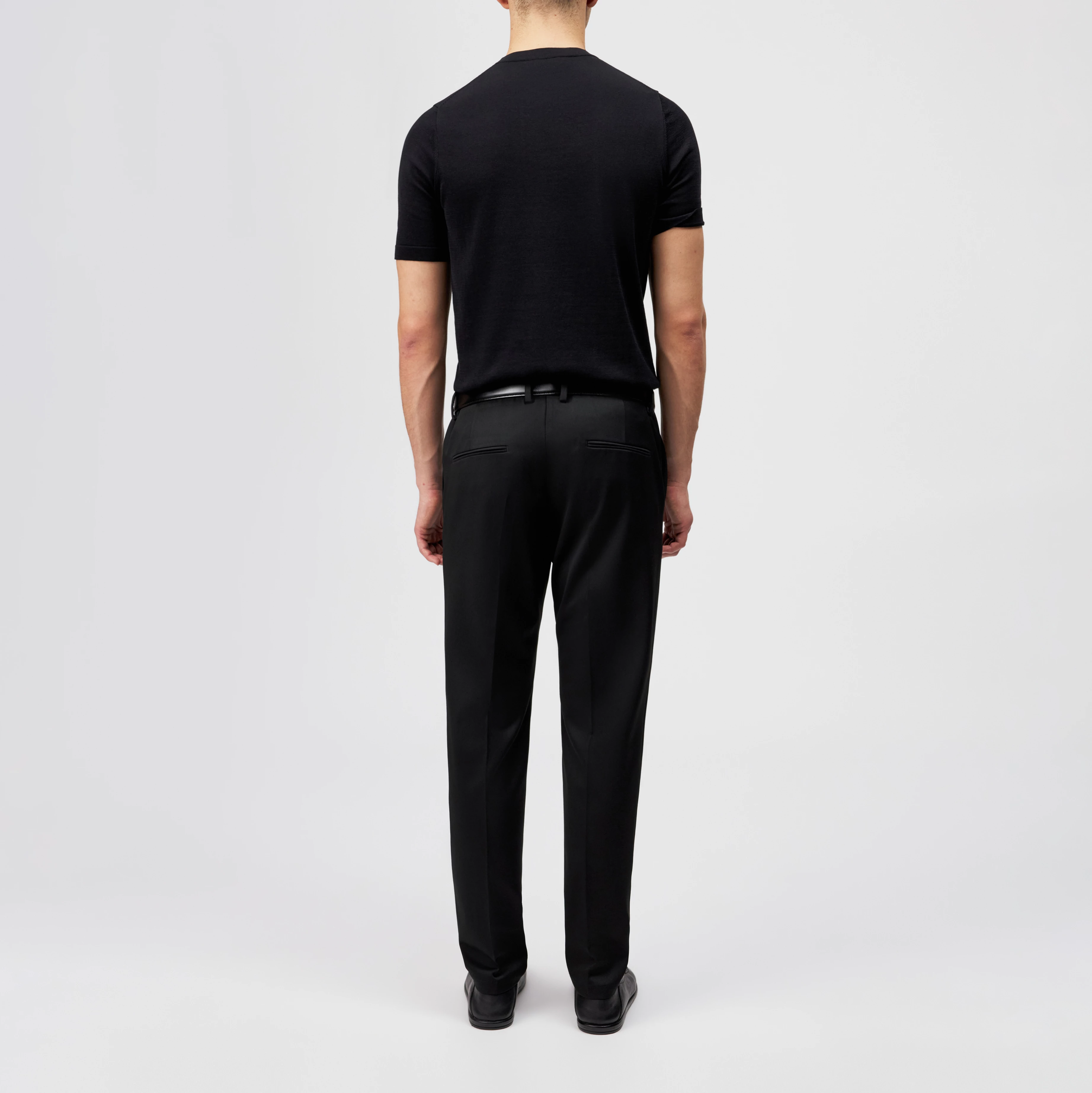 AJEND - Tailored trousers in viscose blend - men - black - Rückansicht