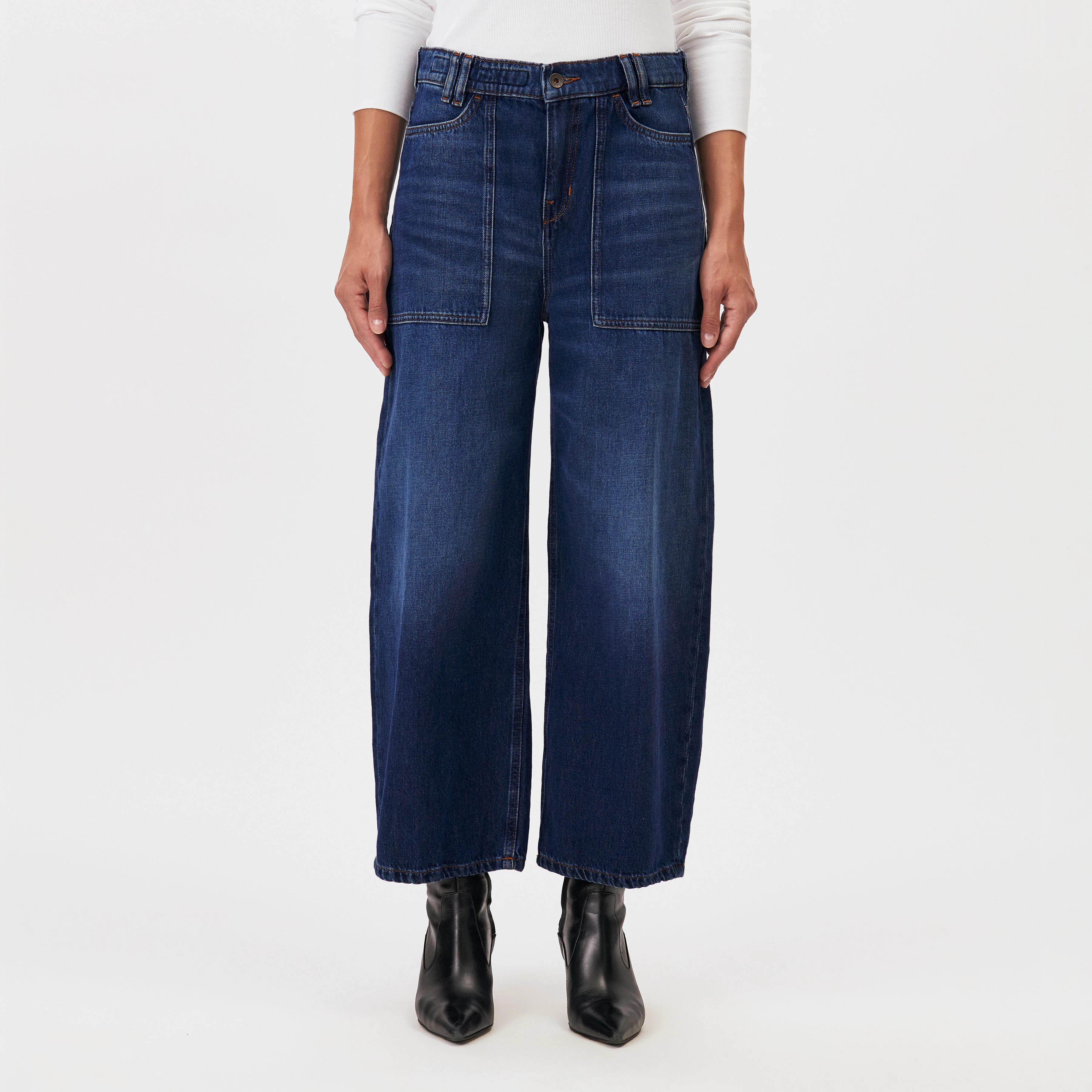 DERIVE - Mid-rise jeans in mid-blue denim - women - blue - Frontansicht