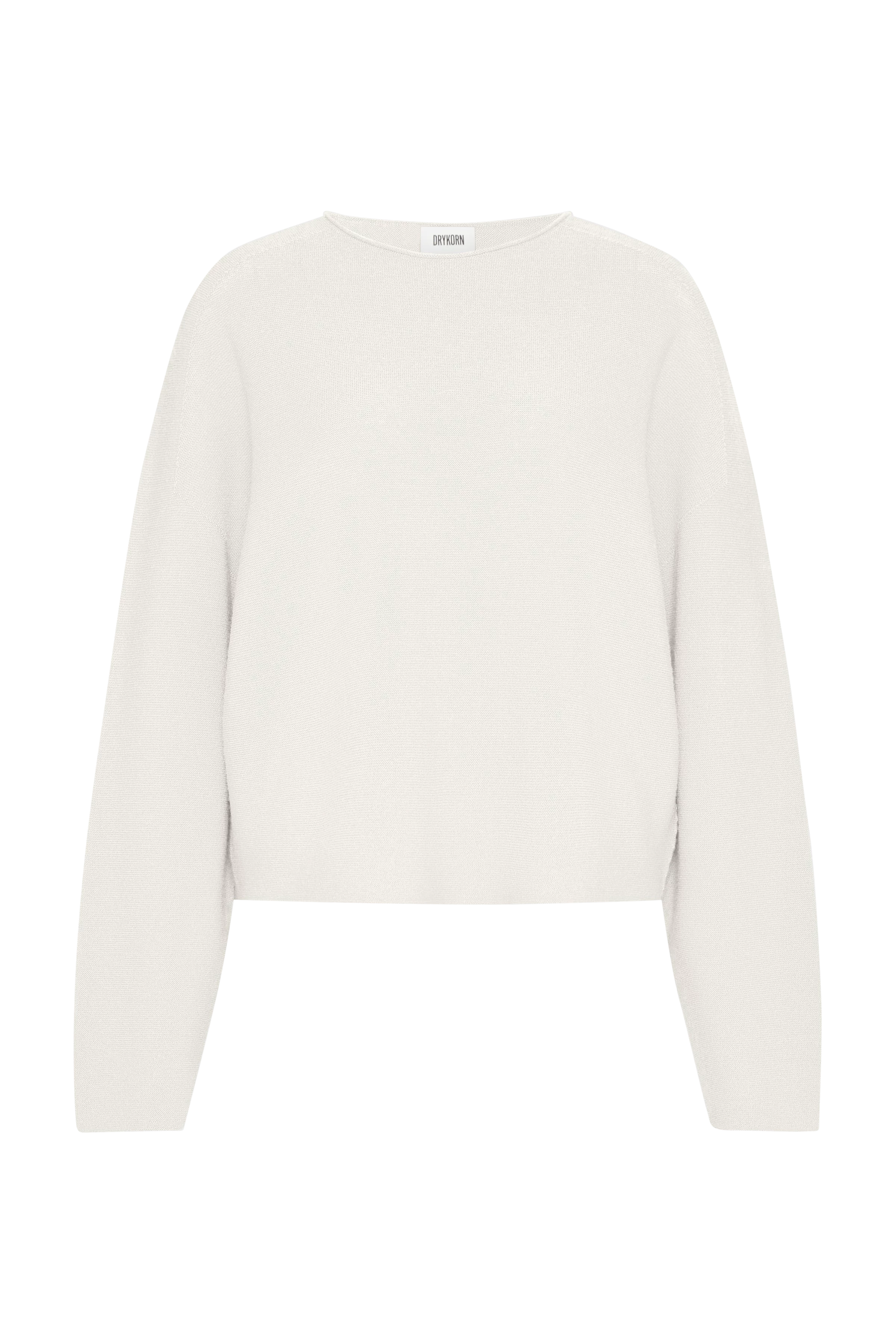 MEAMI - Vekürzter Egg-Shape Pullover in 100% Merinowolle - Damen - off white - Freisteller Frontansicht