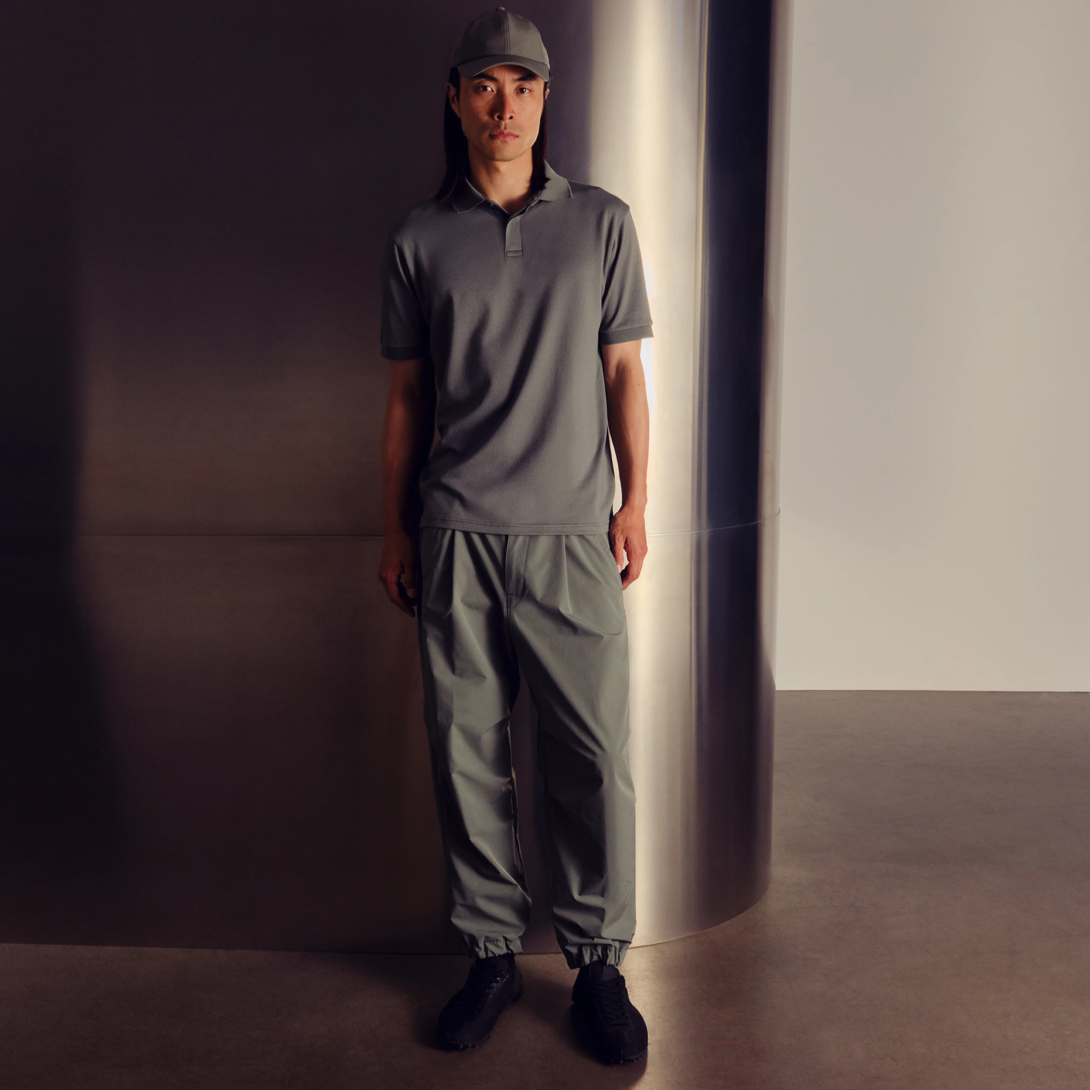LIROG_C - Utility trousers in woven techno-fabric - men - green