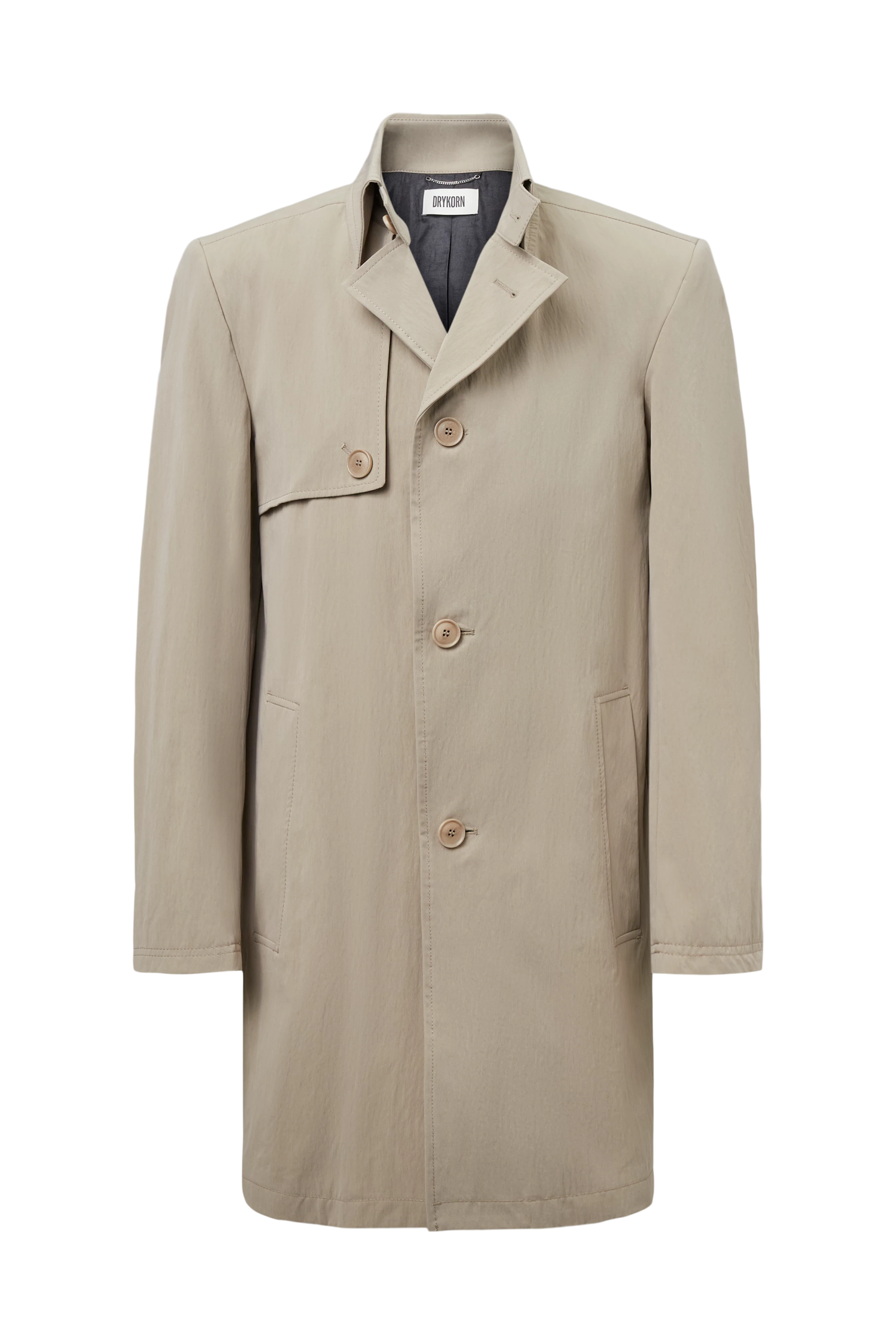 SKOPJE_C - Cotton blend trench coat - men - beige - Freisteller Frontansicht