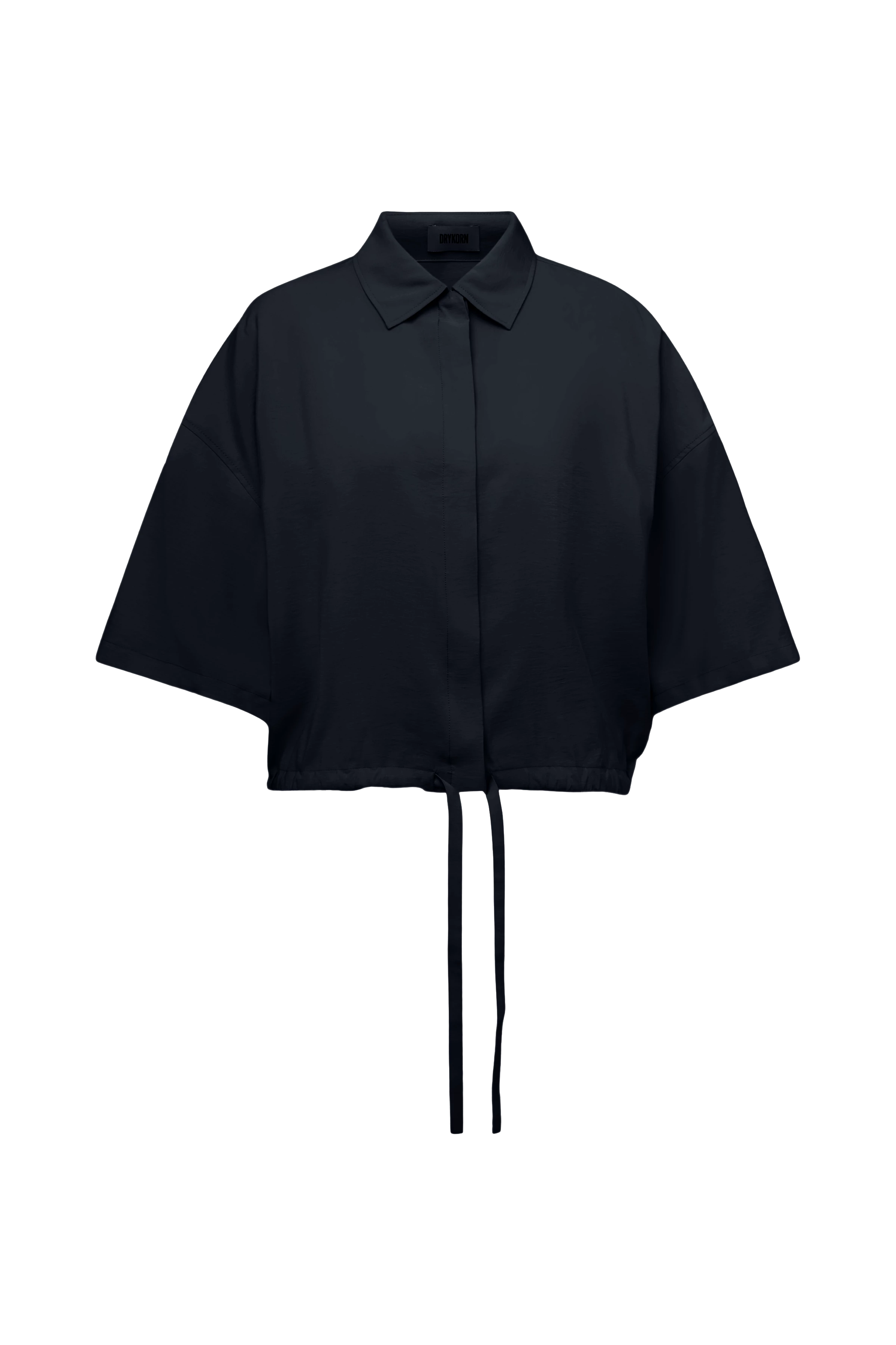 LAINAY - Chemisier court en twill fluide - women - noir - Freisteller Frontansicht