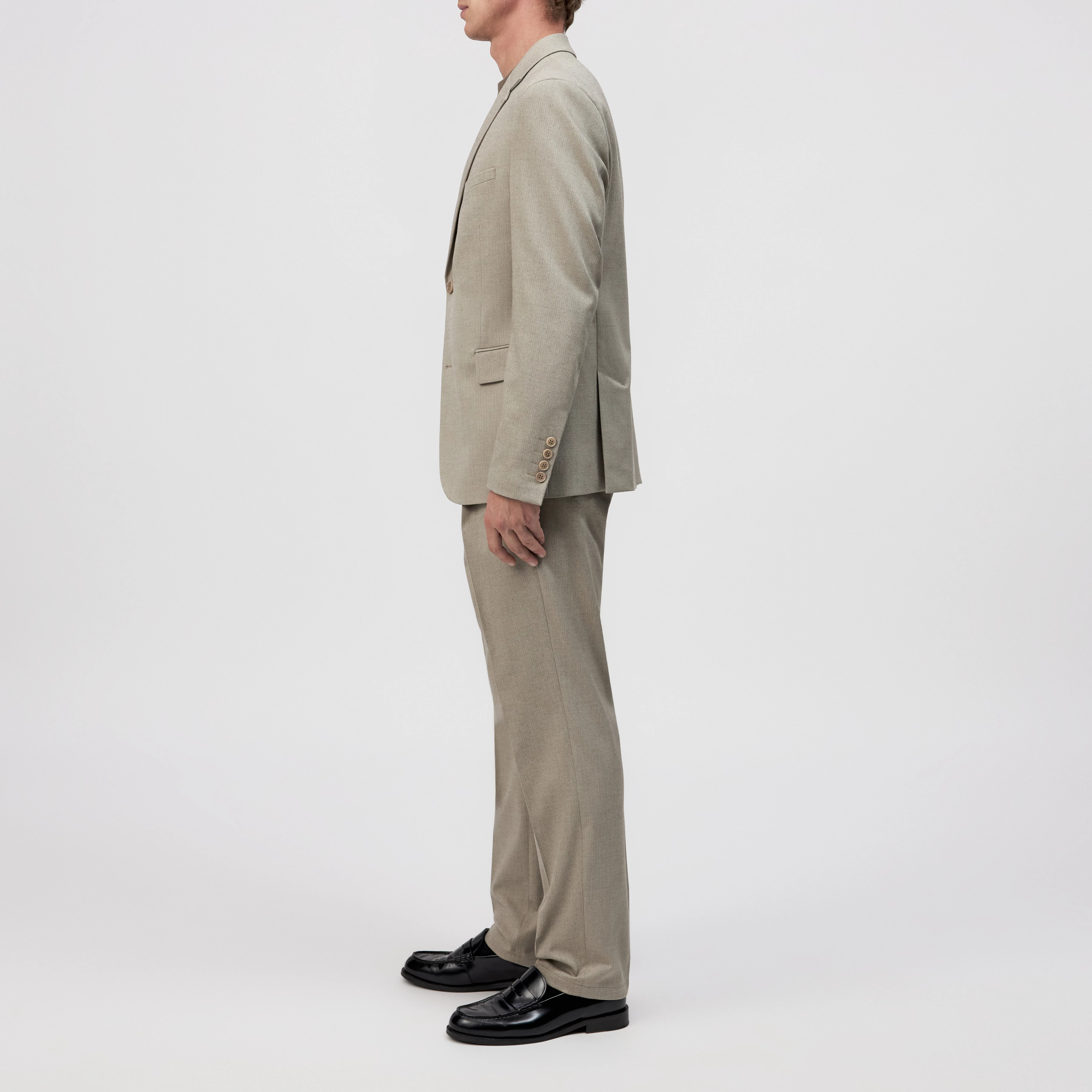 YAMES - Single-breasted jacket in viscose blend - men - brown - Seitenansicht