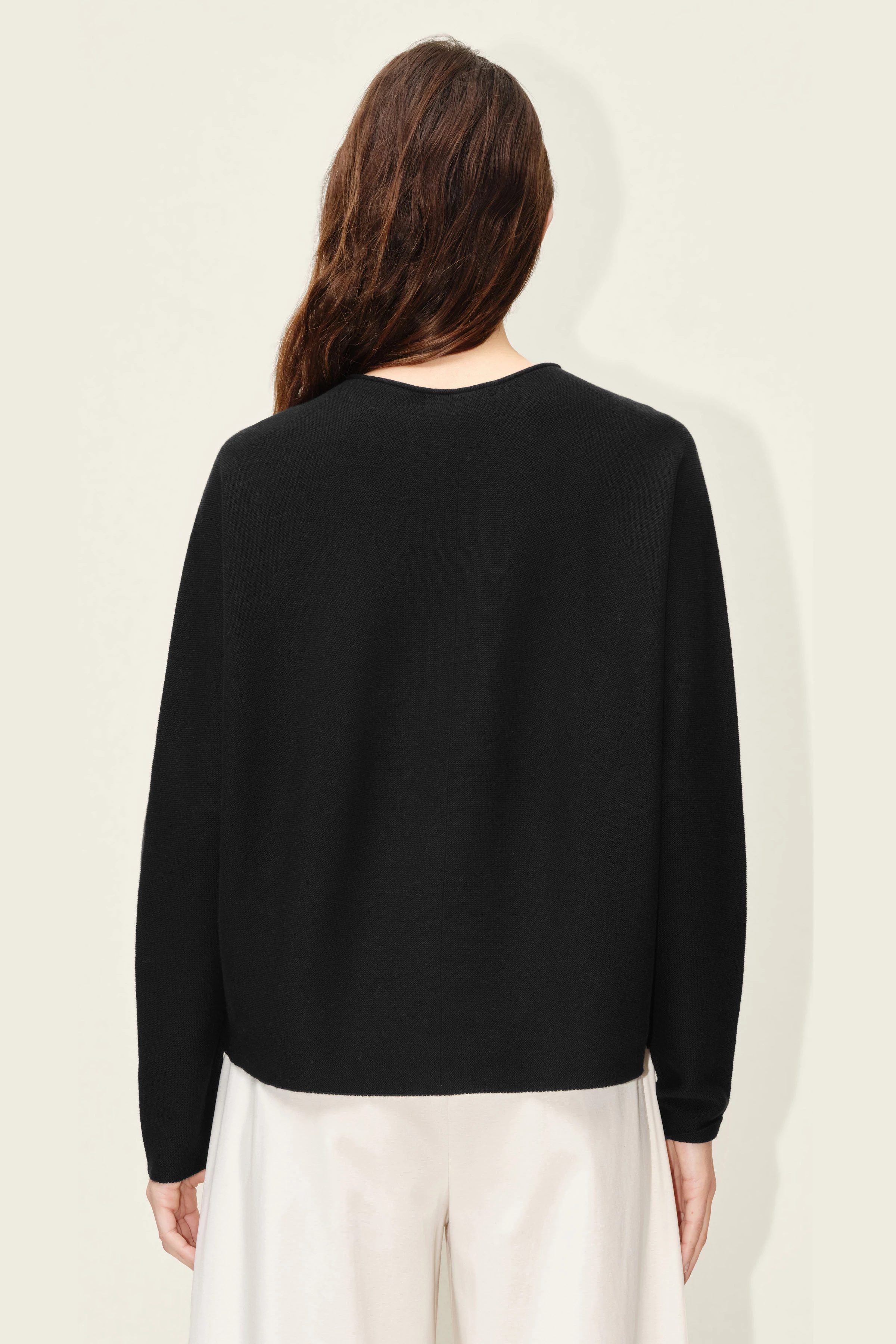 MAILA - Pullover aus Baumwoll-Cashmere-Mix - Damen - schwarz - Rückansicht