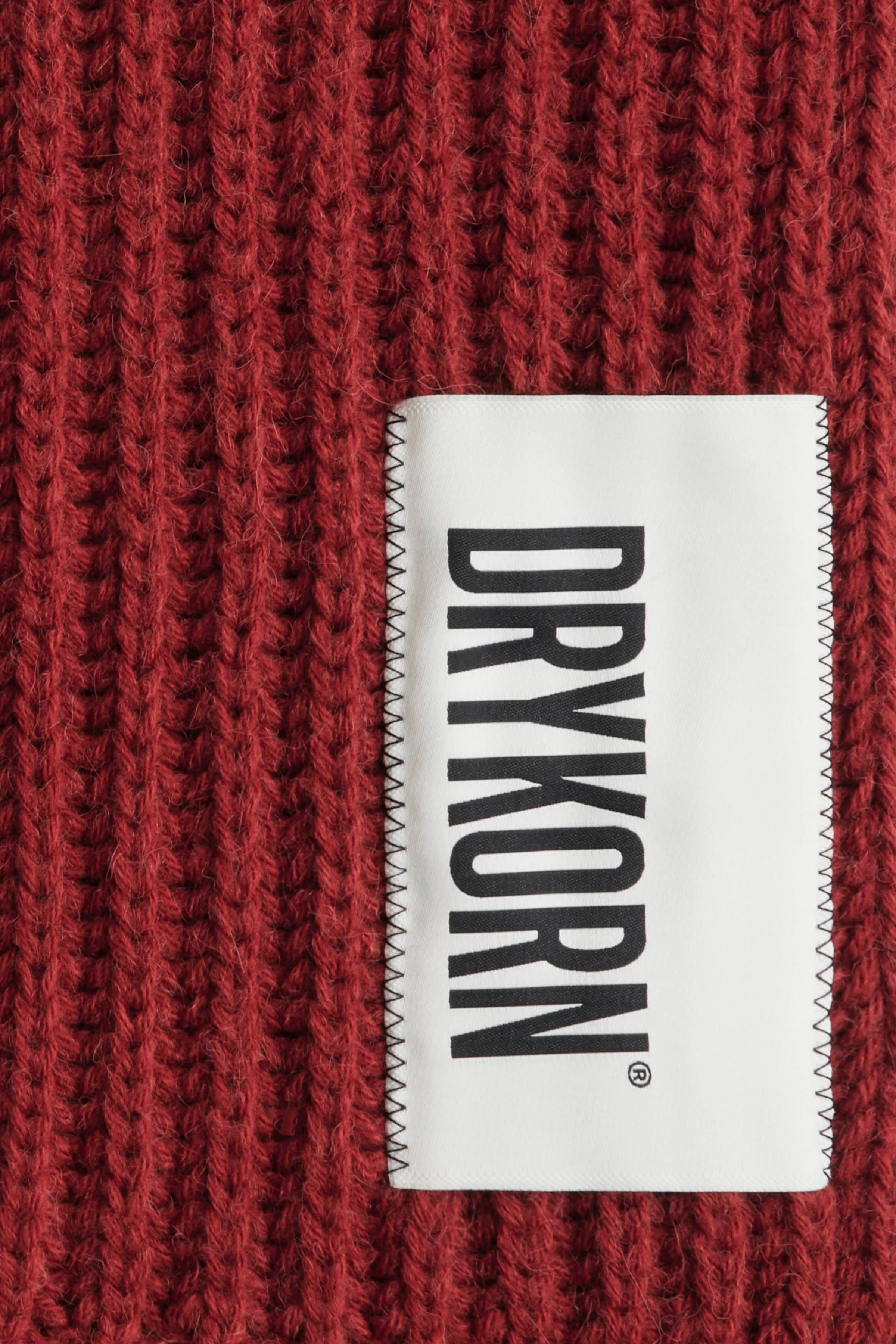 CRONICA - Knitted scarf in wool/alpaca blend - unisex - red - Freisteller Detailansicht