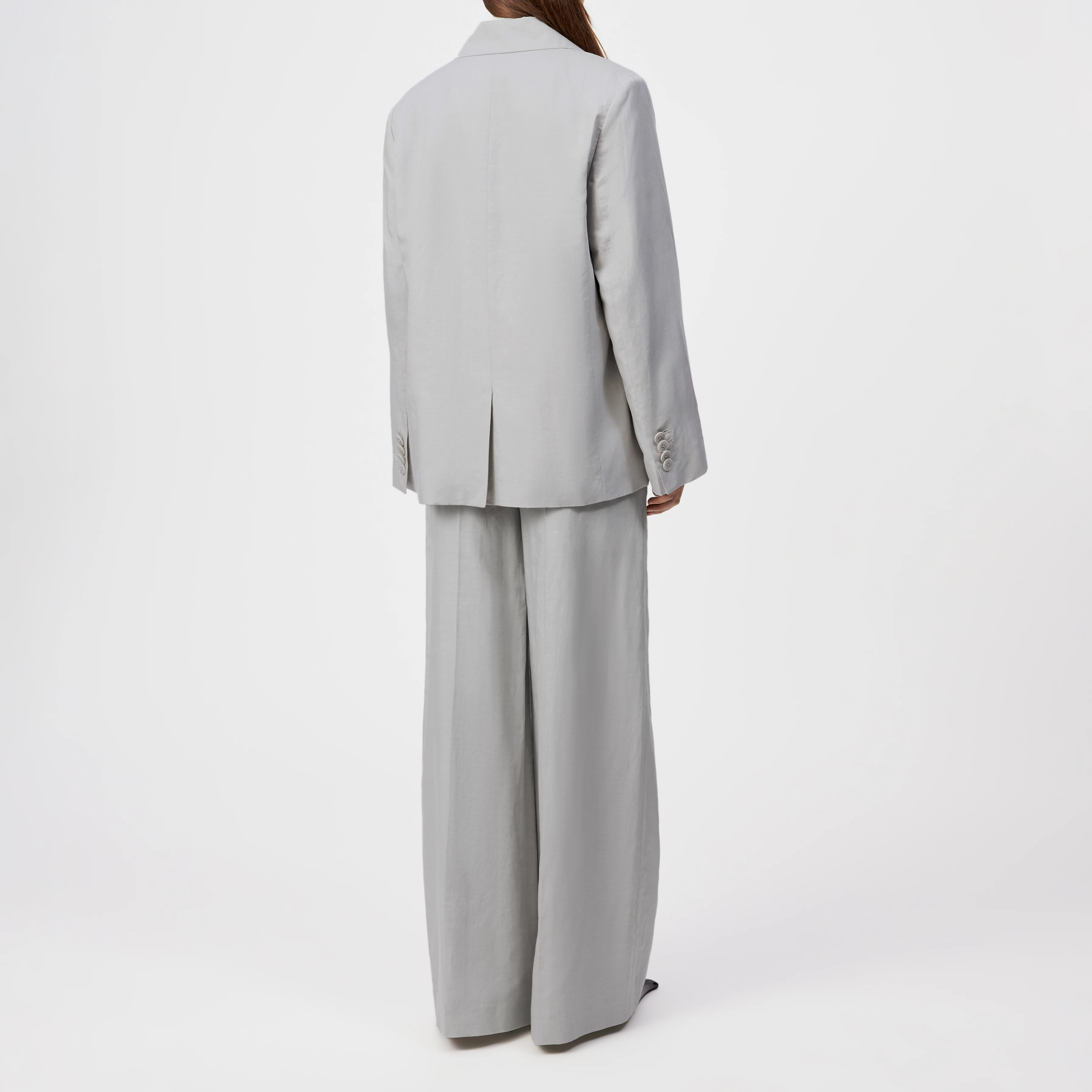 IVERLY - Oversized Hemp-Blend Blazer - women - grey - Rückansicht