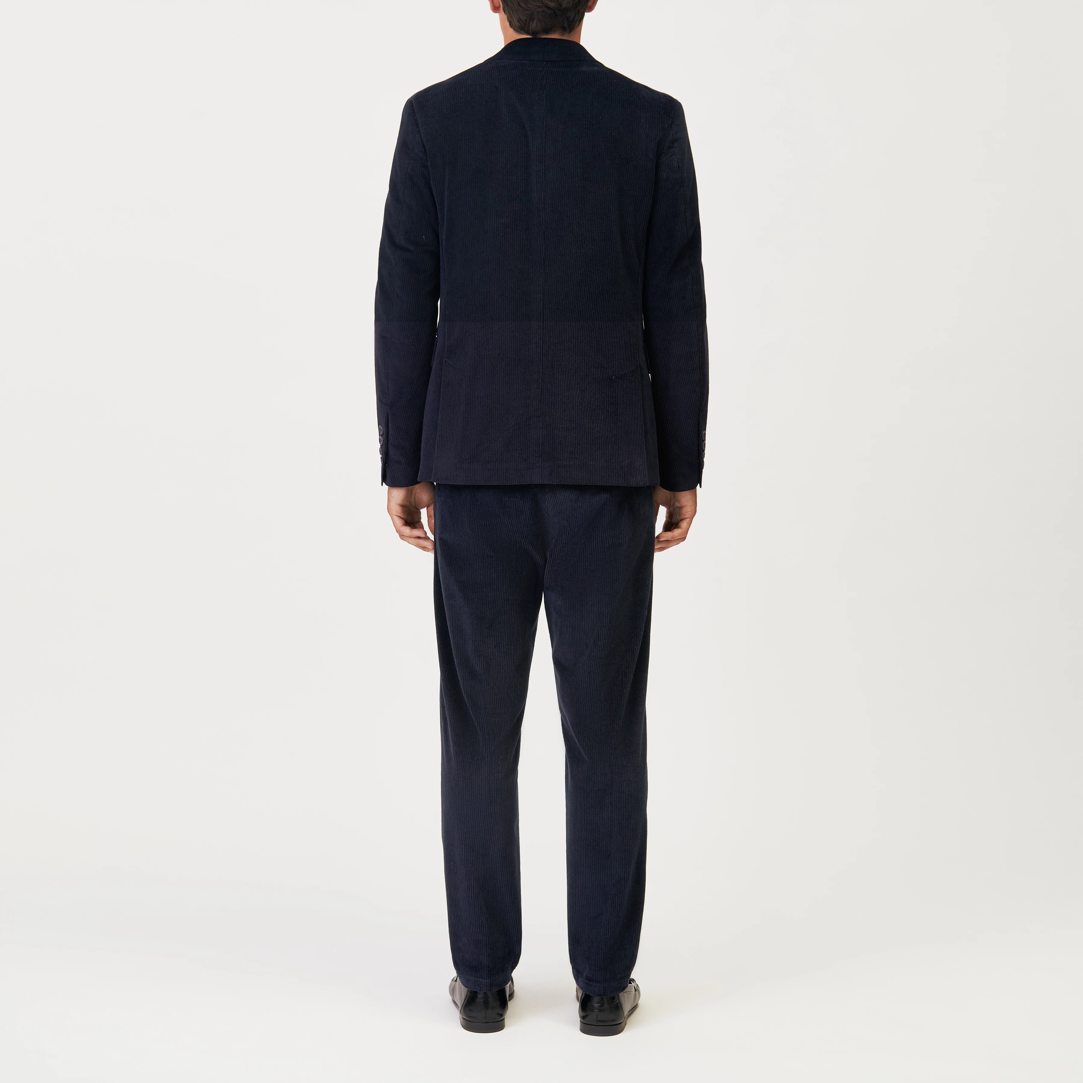 YAMES - Einreihiges Sakko in Cord - Herren - blau - Rückansicht