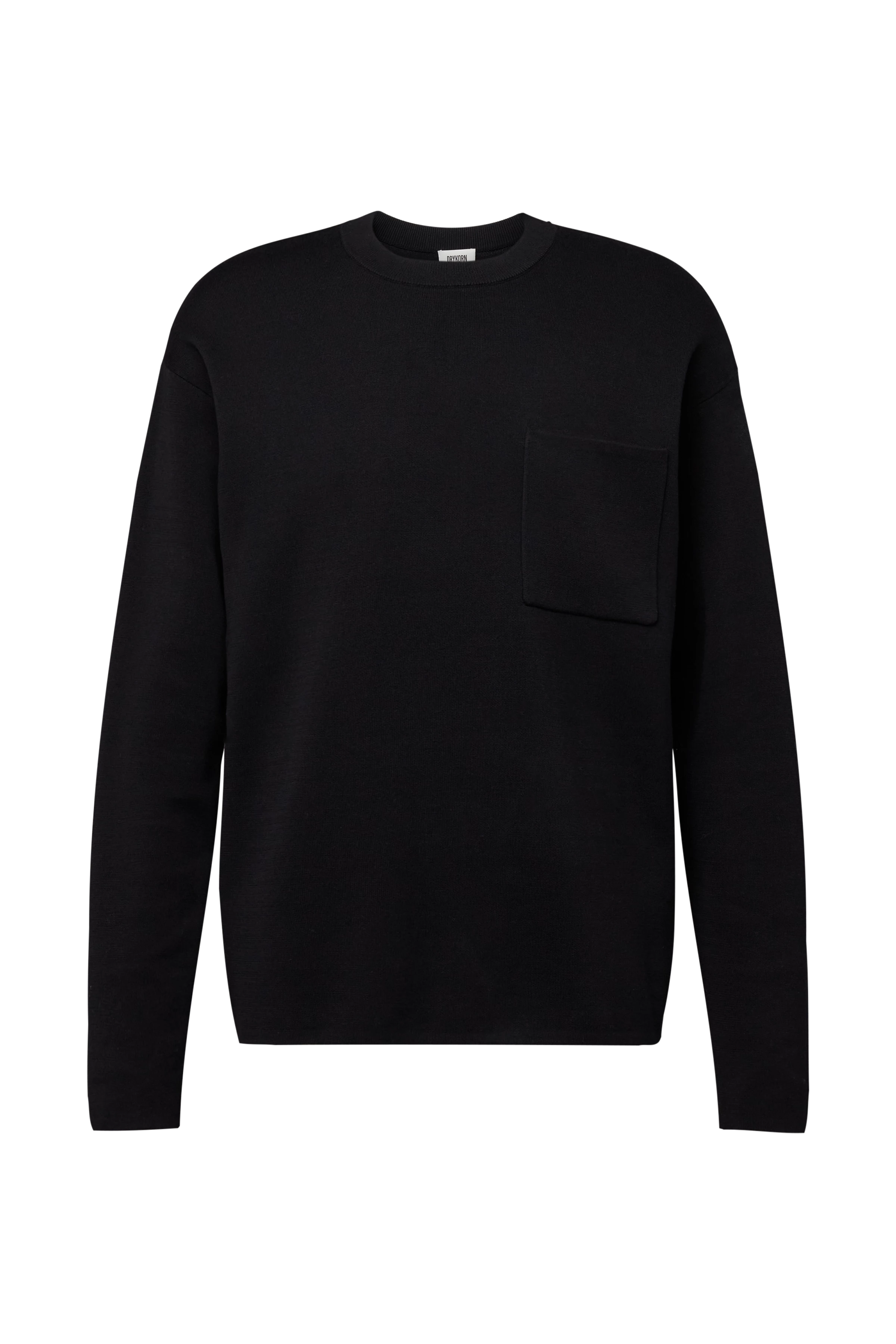 LEVVIN - Longsleeve in Baumwoll-Mix - Herren - schwarz - Freisteller Frontansicht