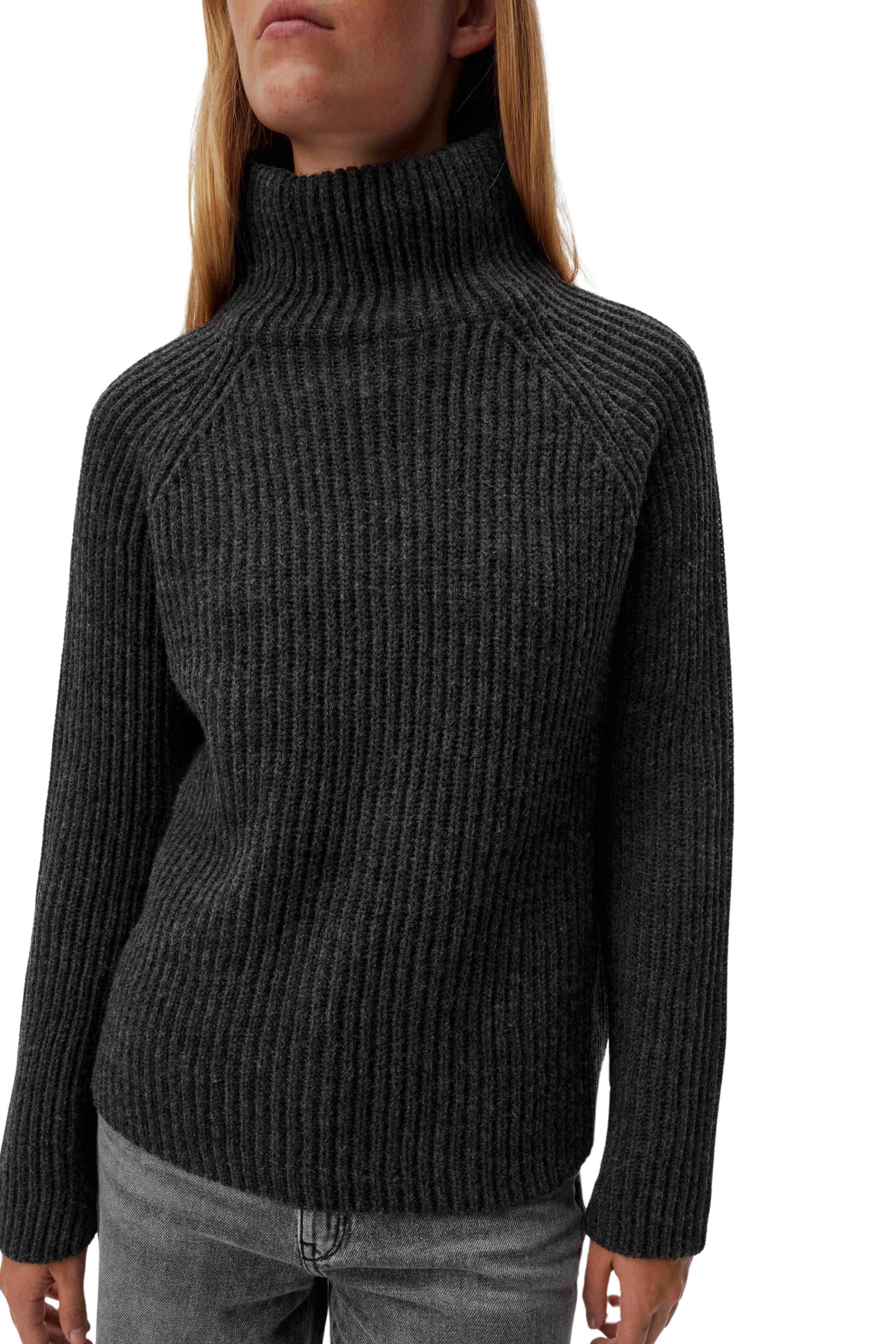 ARWEN - Rollkragenpullover in Woll-Alpakamix - Damen - grau - Seitenansicht