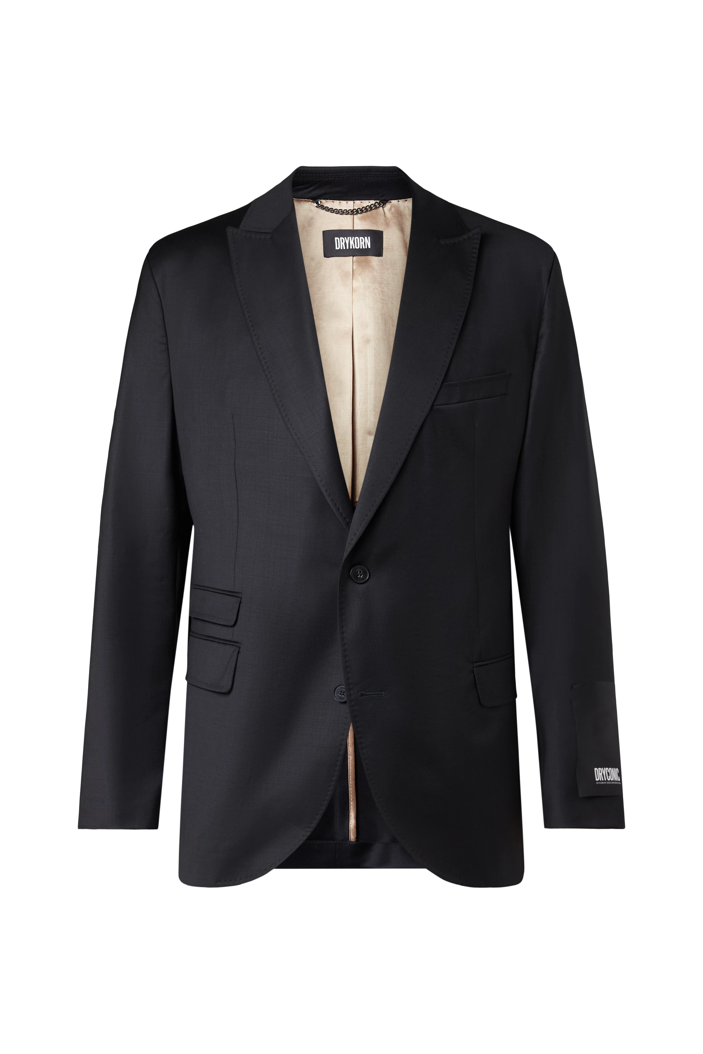 DRYGENF - Two-button blazer in fine wool blend - men - black - Freisteller Frontansicht