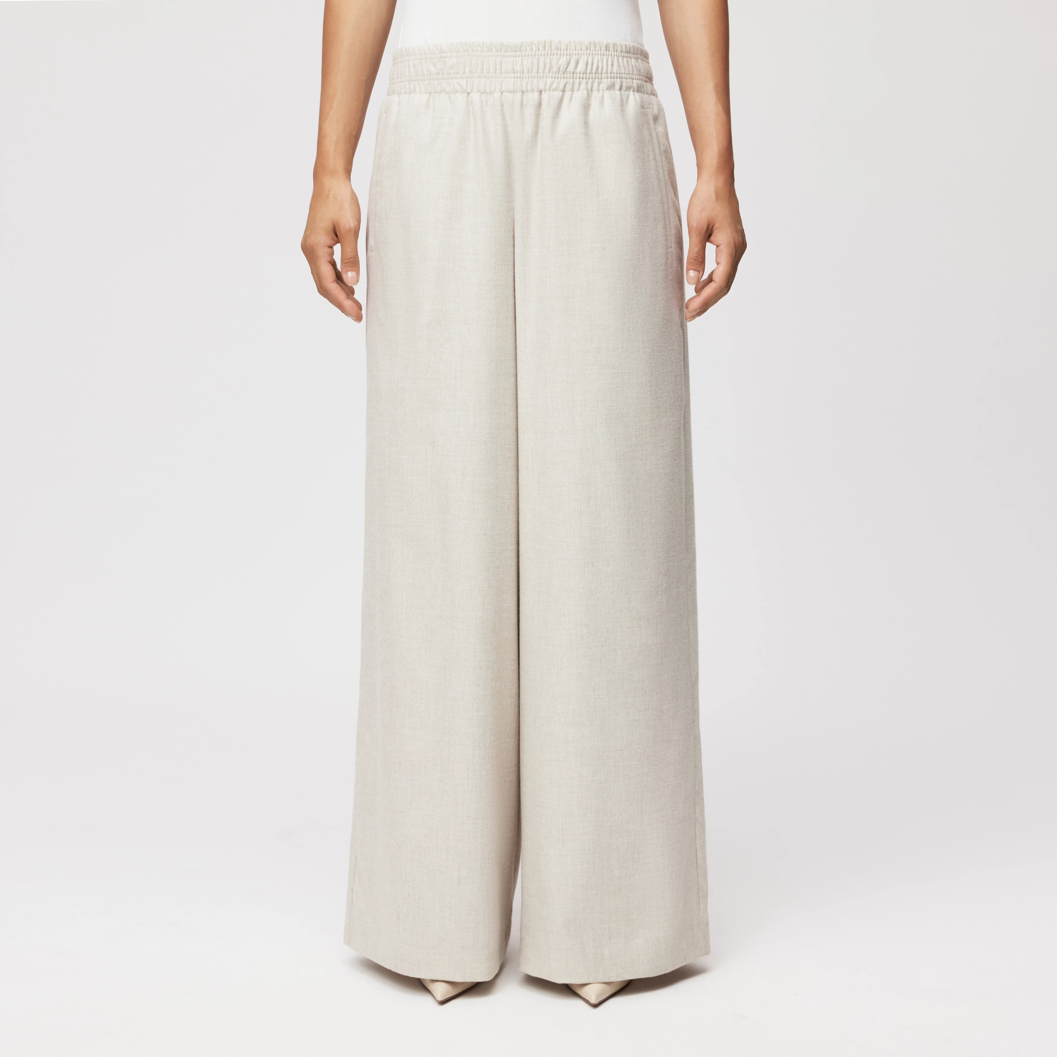 CEILING - Weite Hose in softem Flanell - Damen - beige - Frontansicht