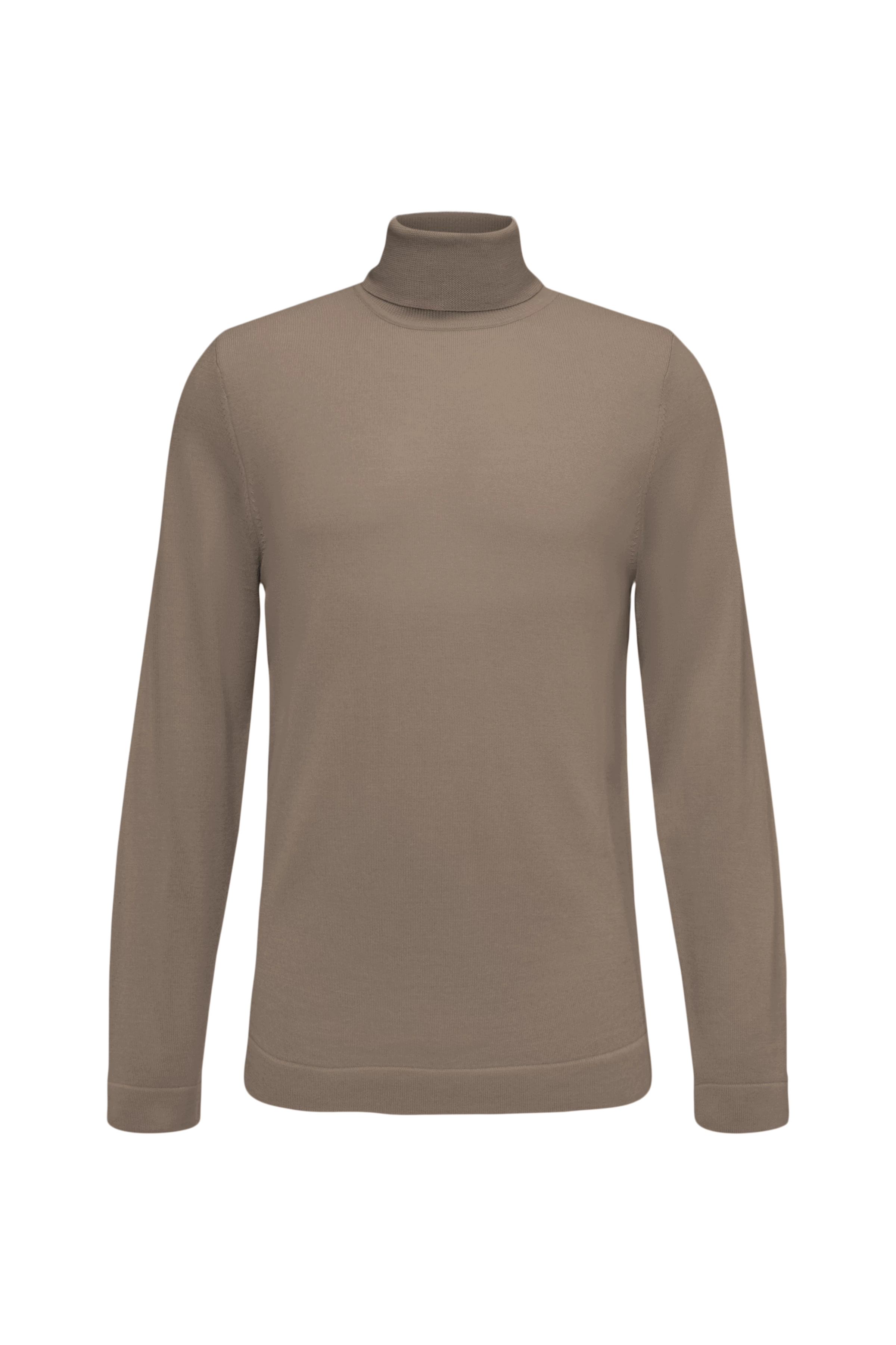 JOEY - Rollkragenpullover in 100% Merinowolle - Herren - braun - Freisteller Frontansicht