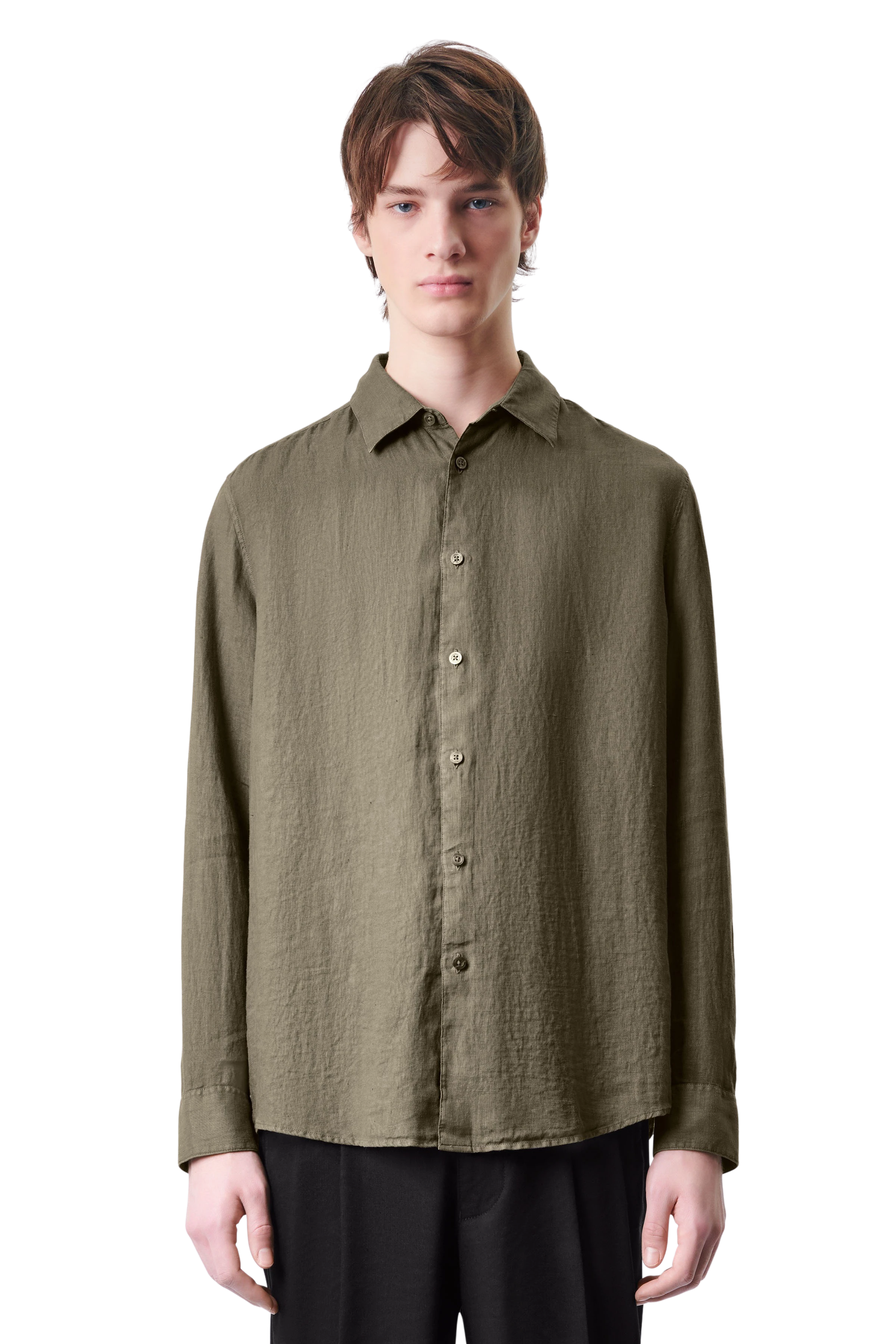 RAMIS - Chemise Regular Fit en pur lin - men - vert - Frontansicht