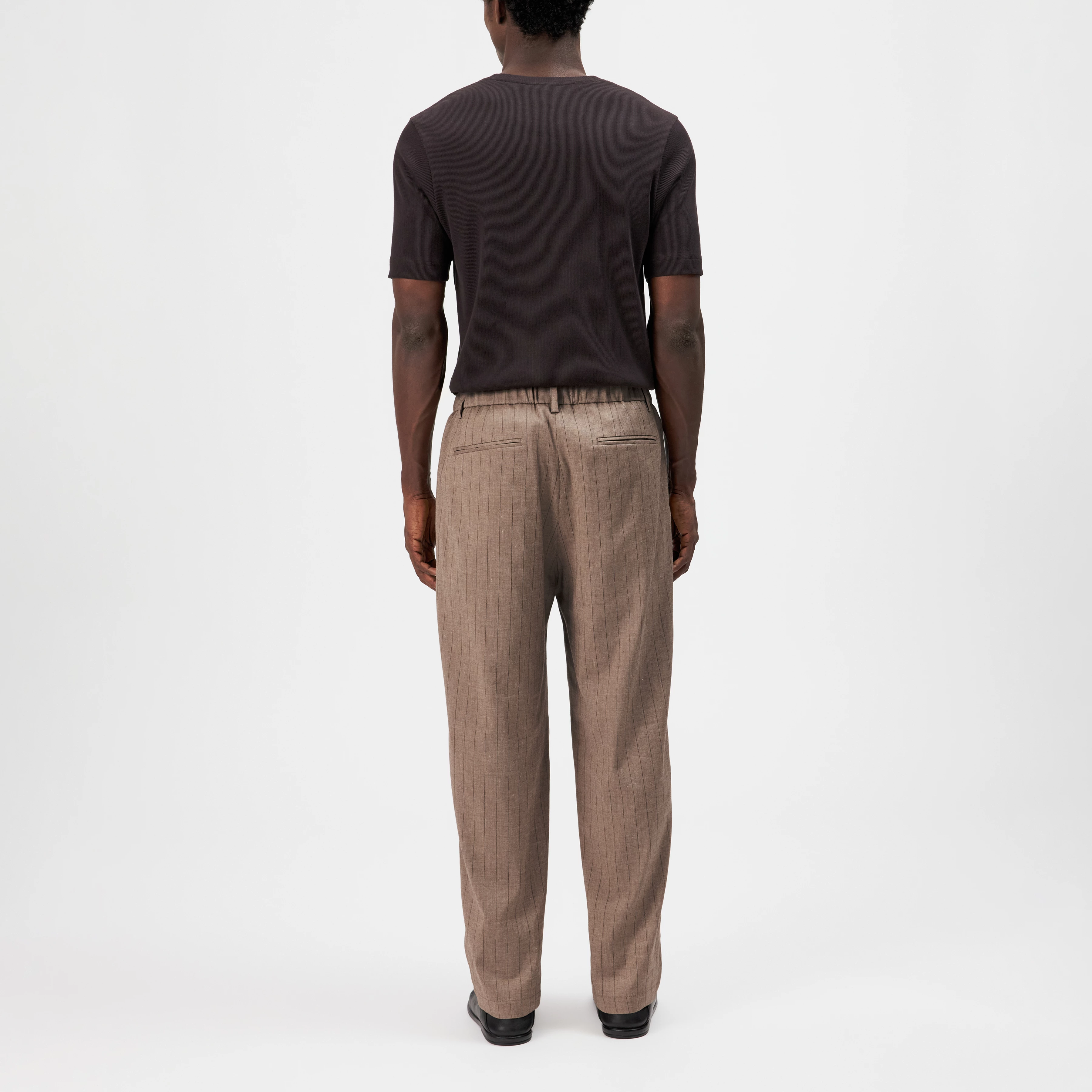 MARYKO - Pantalon tailleur en mélange lin-viscose - men - marron - Rückansicht