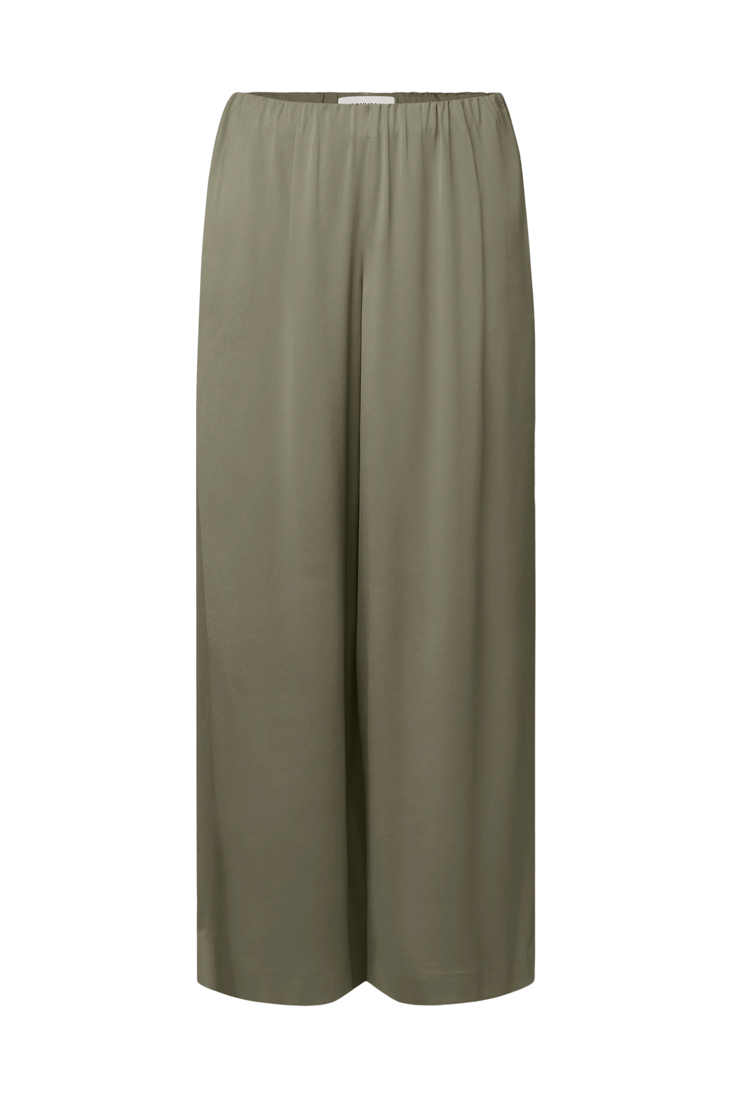 TWEEZER - Wijde broek in satijn - dames - groen - Freisteller Frontansicht