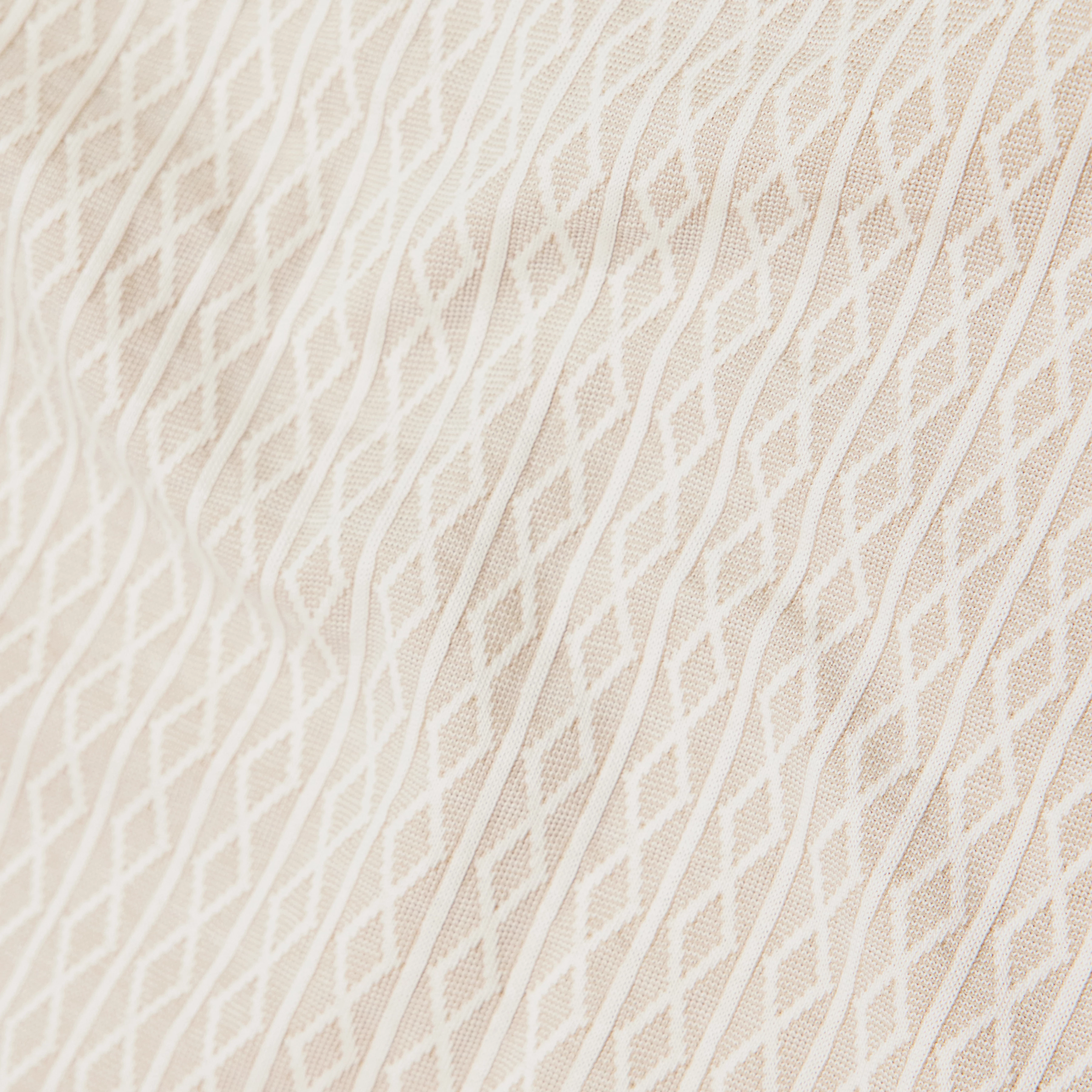 ACAYO - Relaxed fit polo with jacquard texture - men - beige - Materialbild (B2C)