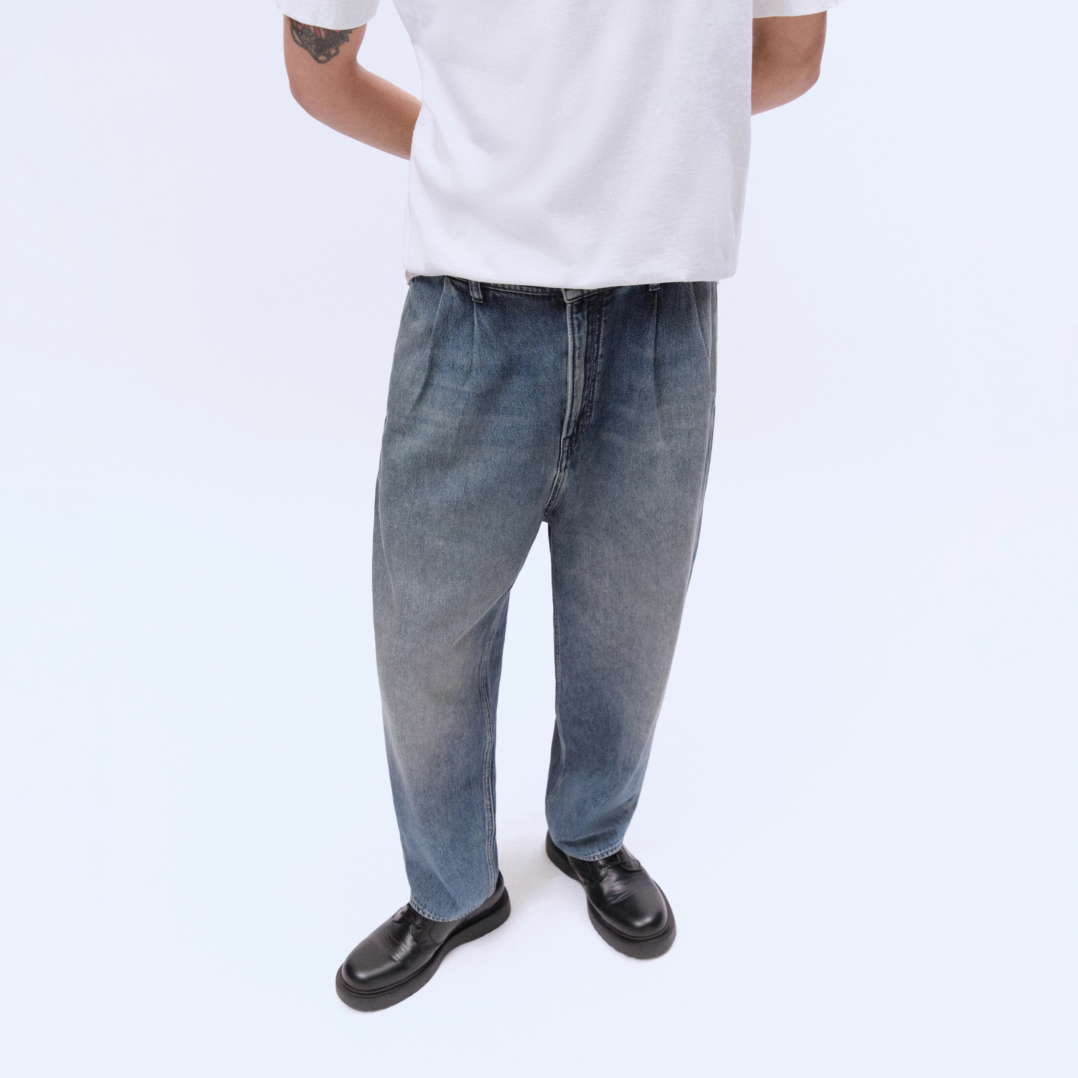 KARYKO_D - Relaxed fit jeans in mid-blue denim - men - blue