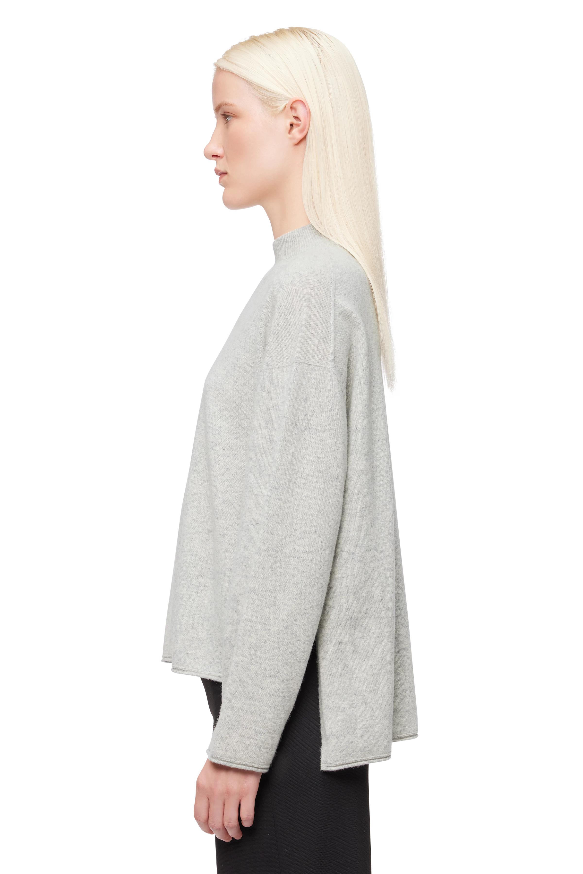 TIMOTHEA_2 - Oversized jumper in fine new wool - women - grey - Seitenansicht