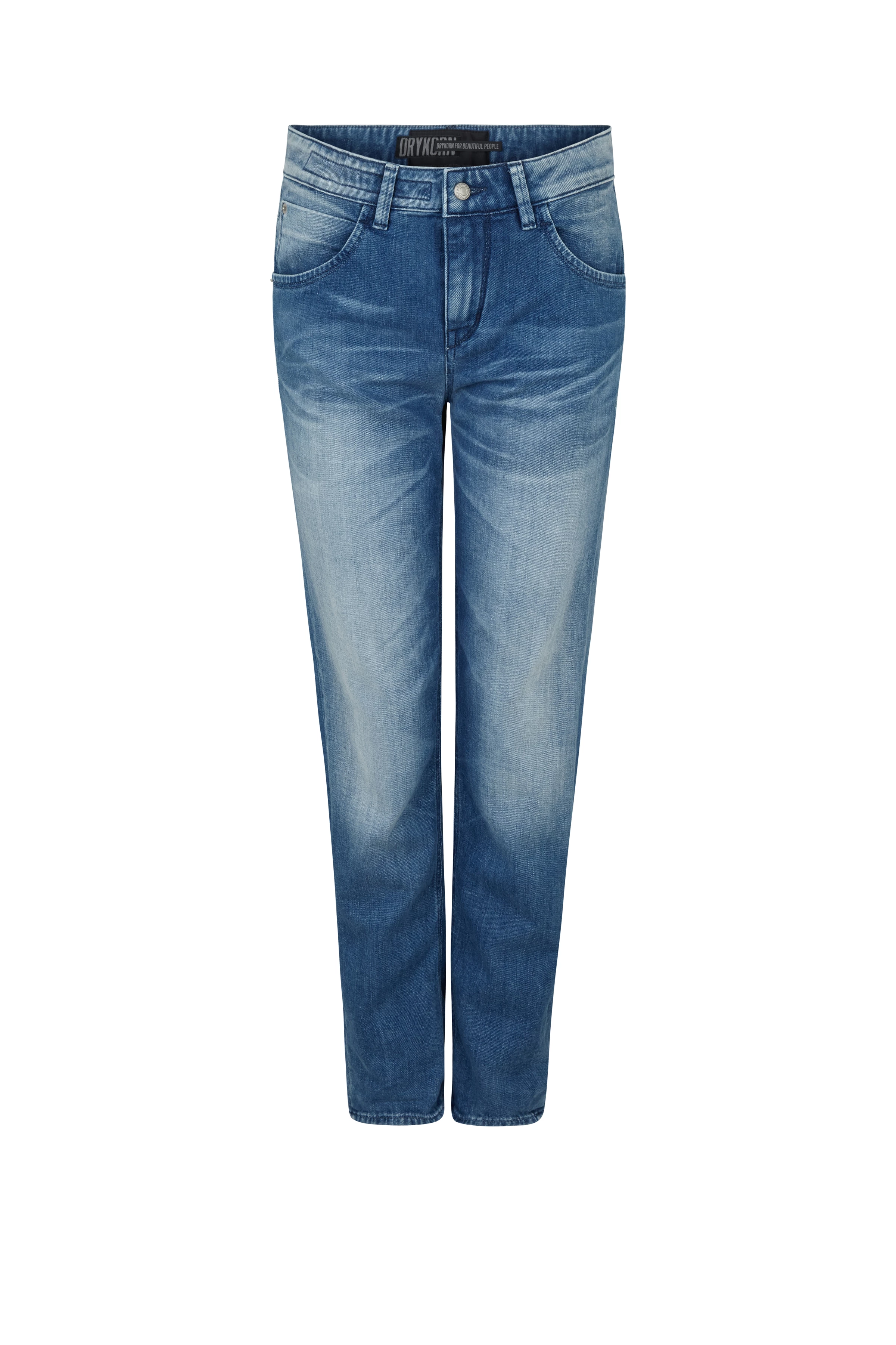 LIKE - pantalon girlfriend décontracté avec ourlet retroussé - women - bleu - Freisteller Frontansicht