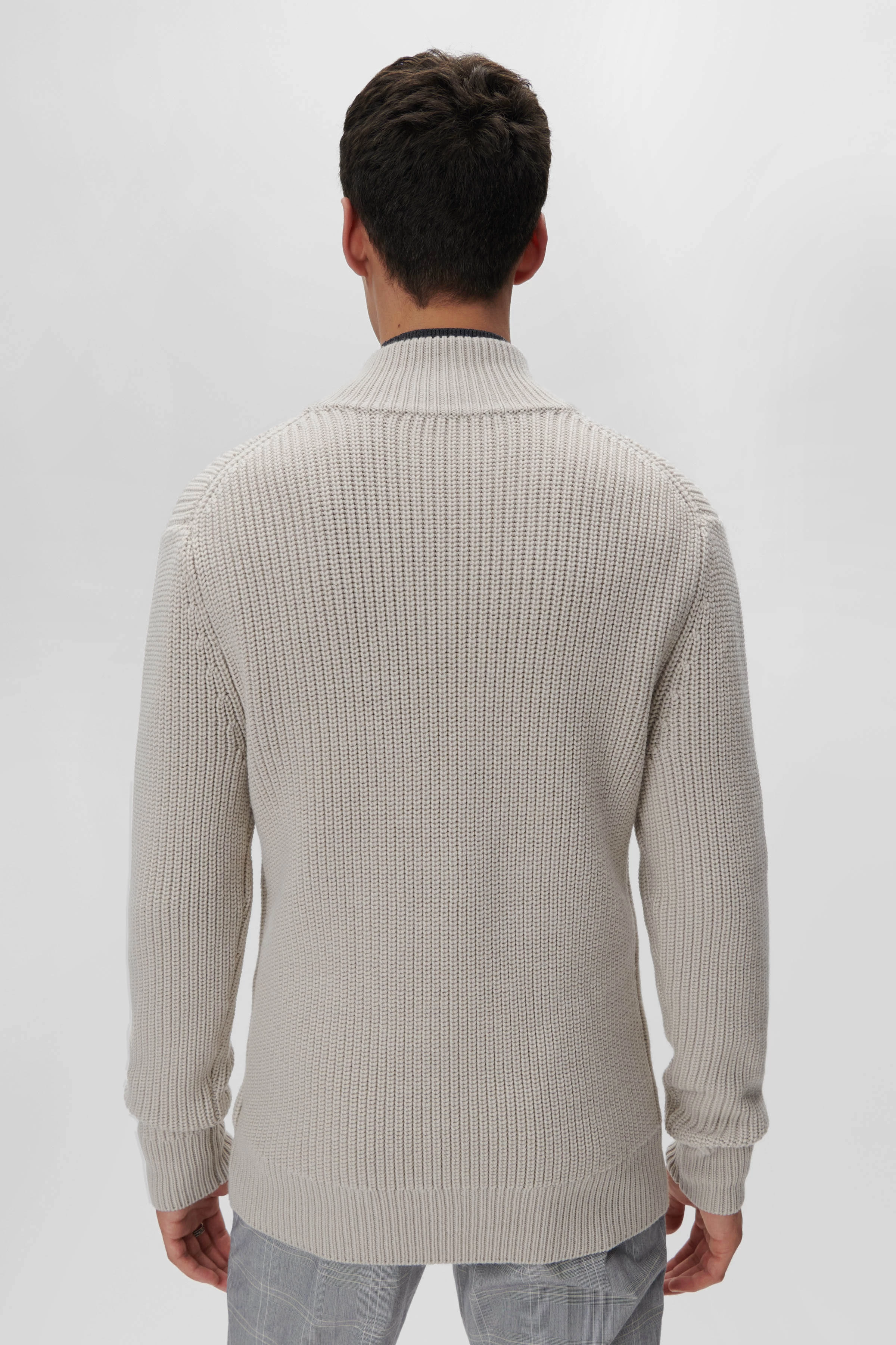 ANTONIO - Woll Strickjacke - Herren - beige - Rückansicht