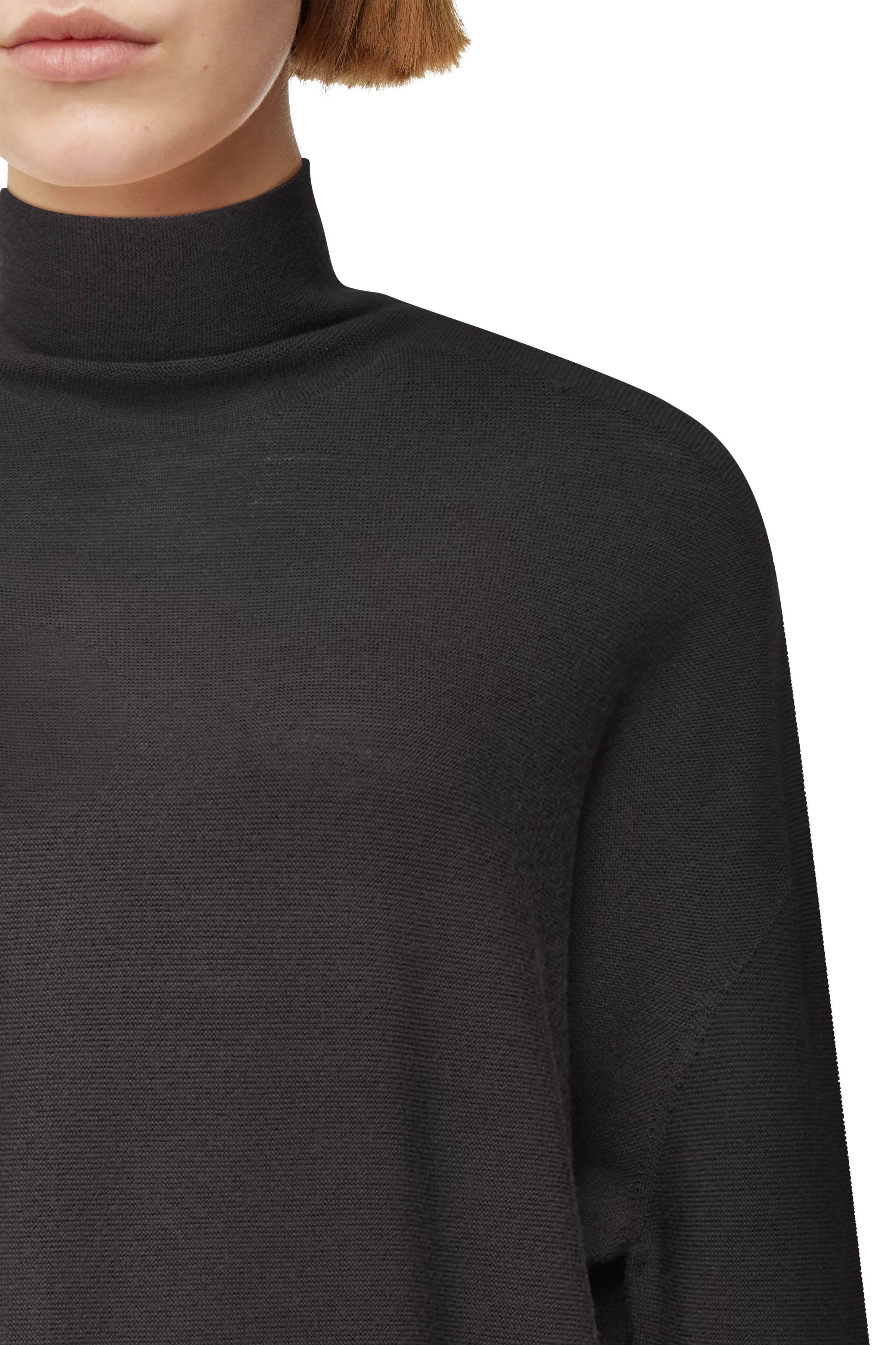 LIORA - Eivormige coltrui van 100% merinowol - dames - bruin - Seitenansicht