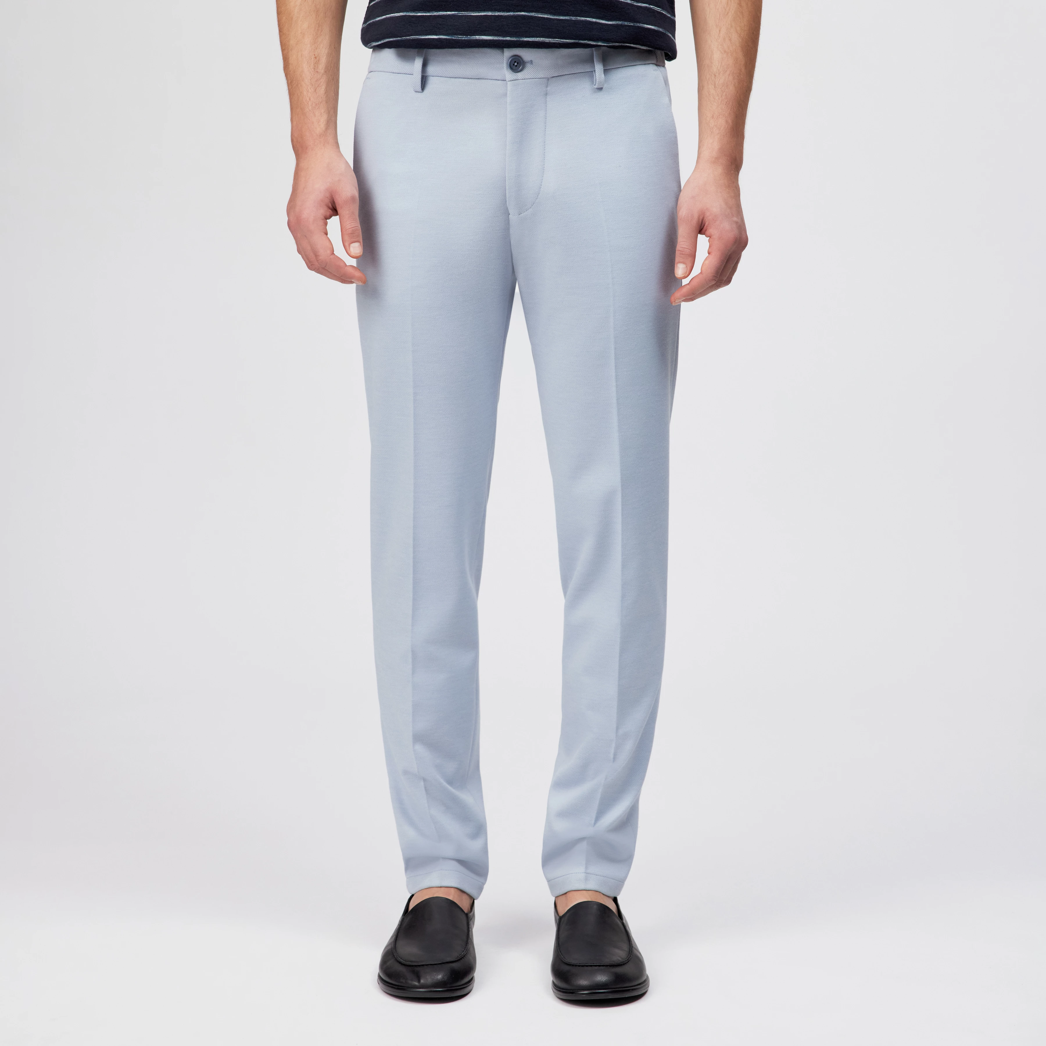 AJEND - Tailored trousers in soft jersey - men - blue - Frontansicht