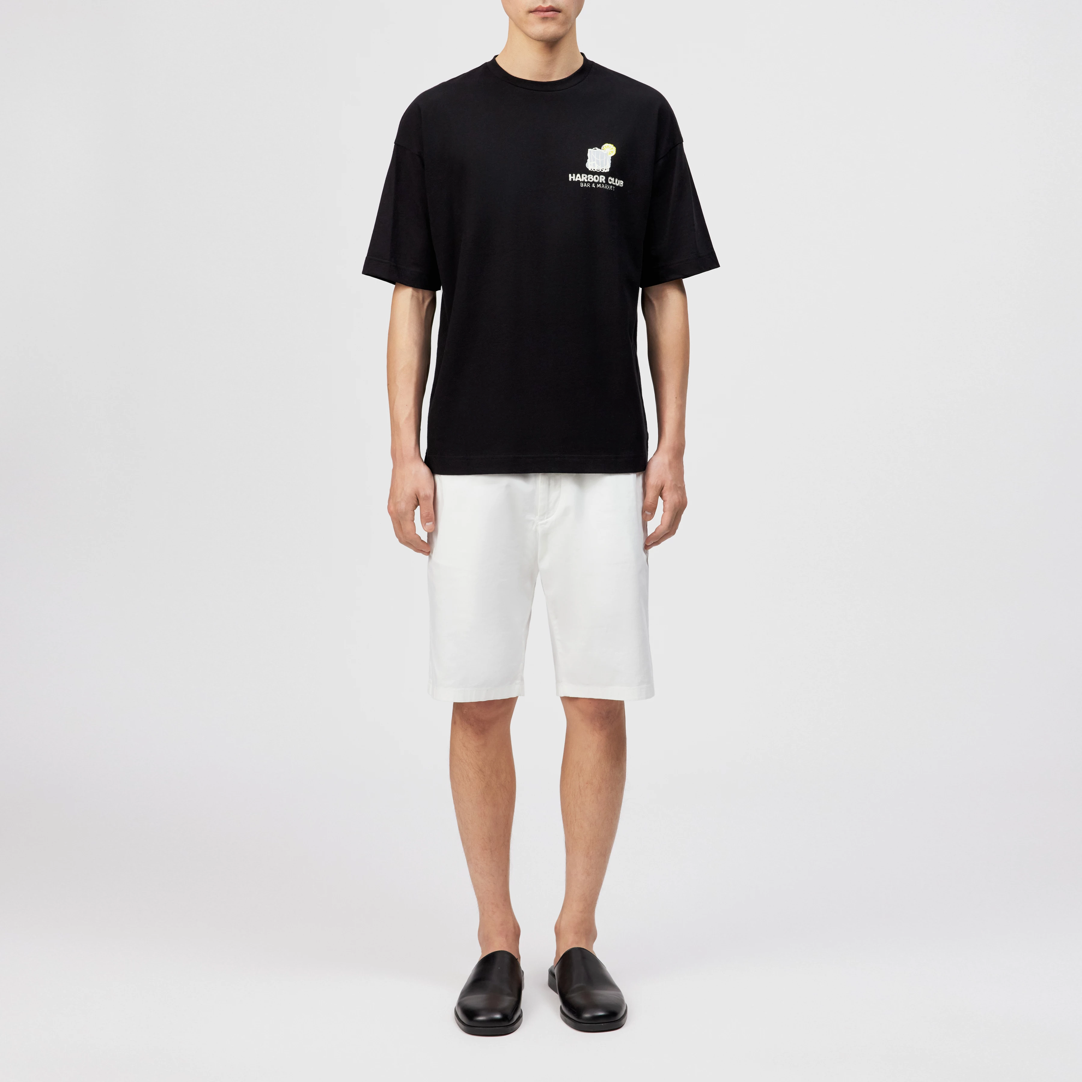 KAYRO_HC - Relaxed Fit T-Shirt in reiner Baumwolle mit Print - Herren - schwarz - Ganzkörper-Frontansicht